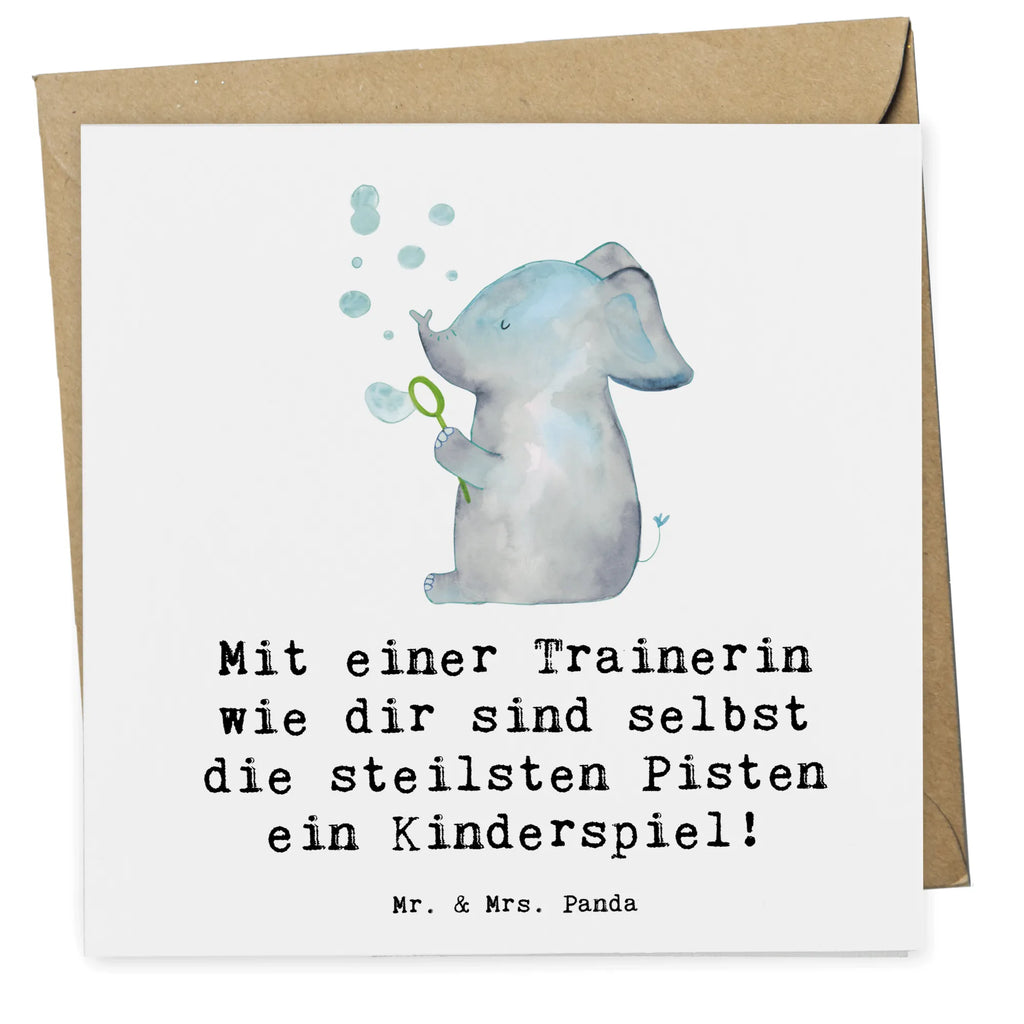 Deluxe Card Mit einer Trainerin wie dir sind selbst die steilsten Pisten ein Kinderspiel! Hochwertige Klappkarte, Hochzeitskarte, Grußkarte, Glückwunschkarte, Klappkarte, Einladungskarte, Karte, Geburtstagskarte, Hochwertige Grußkarte, Geschenk, Sport, Sportart, Hobby, Schenken, Danke, Dankeschön, Auszeichnung, Gewinn, Sportler