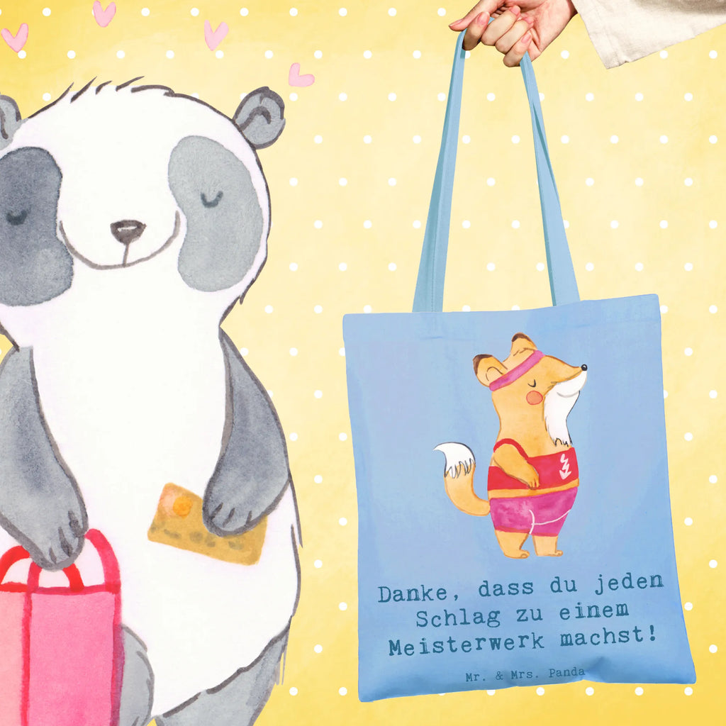 Tote bag Danke, dass du jeden Schlag zu einem Meisterwerk machst! Jutetasche, Umhängetasche, Einkaufstasche, Beuteltasche, Einkaufstüte, Tragetasche, Shopper, Beutel, Schultertasche, Jutebeutel, Badetasche, Laptoptasche, Stofftasche, Stoffbeutel, Tasche, Strandtasche, Geschenk, Sport, Sportart, Hobby, Schenken, Danke, Dankeschön, Auszeichnung, Gewinn, Sportler