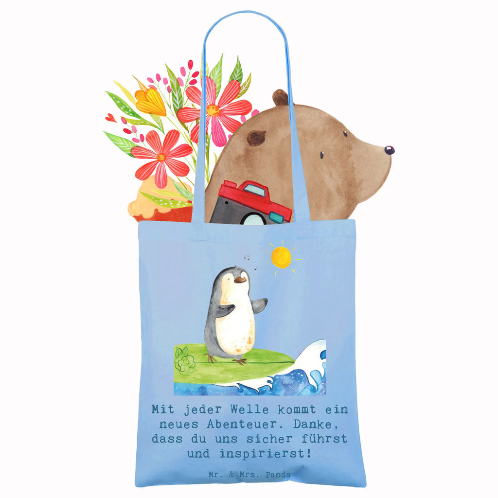 Tote bag Mit jeder Welle kommt ein neues Abenteuer. Danke, dass du uns sicher führst und inspirierst! Beutel, Shopper, Einkaufstasche, Jutebeutel, Jutetasche, Tasche, Stoffbeutel, Tragetasche, Laptoptasche, Badetasche, Stofftasche, Umhängetasche, Strandtasche, Schultertasche, Einkaufstüte, Beuteltasche, Geschenk, Sport, Sportart, Hobby, Schenken, Danke, Dankeschön, Auszeichnung, Gewinn, Sportler
