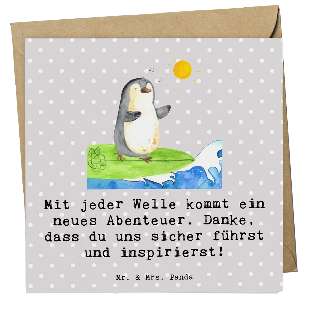 Deluxe Card Mit jeder Welle kommt ein neues Abenteuer. Danke, dass du uns sicher führst und inspirierst! Klappkarte, Einladungskarte, Glückwunschkarte, Grußkarte, Hochwertige Klappkarte, Hochwertige Grußkarte, Karte, Hochzeitskarte, Geburtstagskarte, Geschenk, Sport, Sportart, Hobby, Schenken, Danke, Dankeschön, Auszeichnung, Gewinn, Sportler