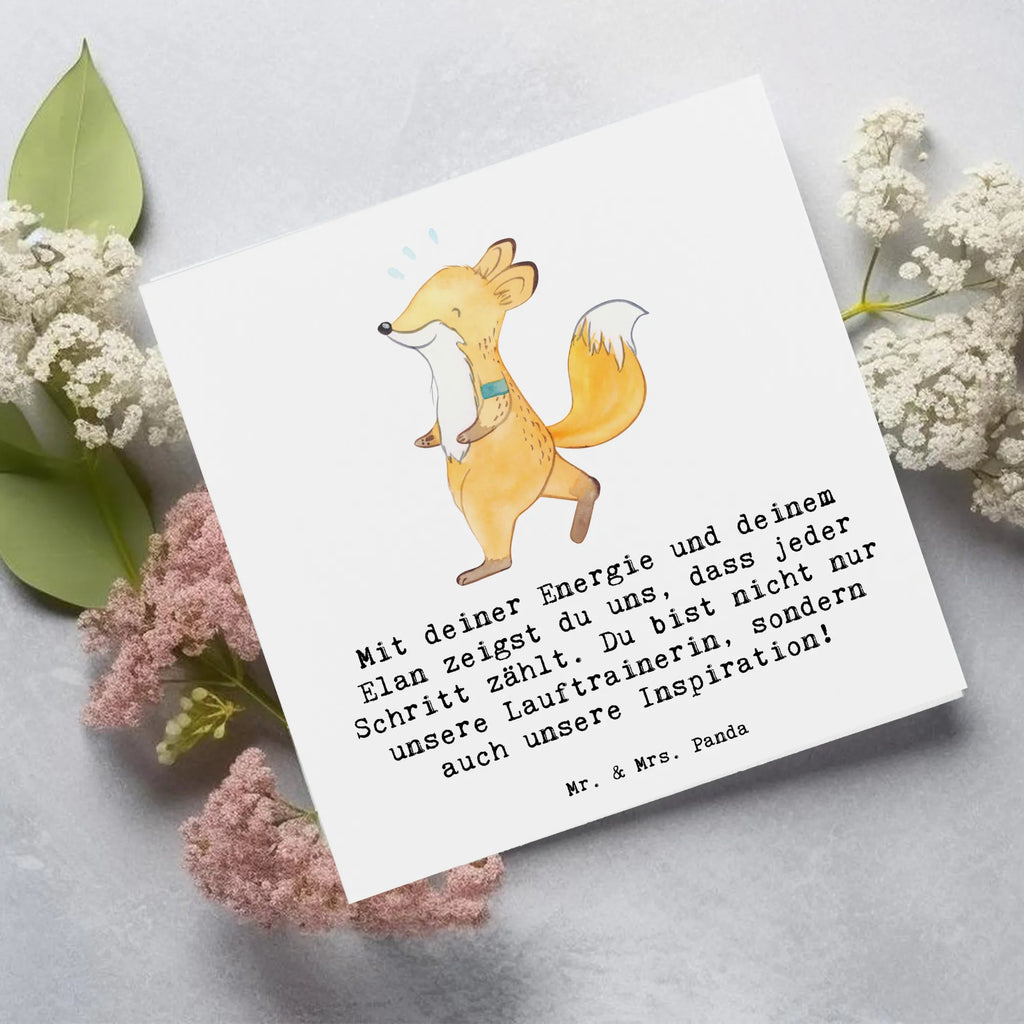 Deluxe Card Mit deiner Energie und deinem Elan zeigst du uns, dass jeder Schritt zählt. Du bist nicht nur unsere Lauftrainerin, sondern auch unsere Inspiration! Karte, Klappkarte, Geburtstagskarte, Hochzeitskarte, Hochwertige Klappkarte, Glückwunschkarte, Grußkarte, Hochwertige Grußkarte, Einladungskarte, Geschenk, Sport, Sportart, Hobby, Schenken, Danke, Dankeschön, Auszeichnung, Gewinn, Sportler