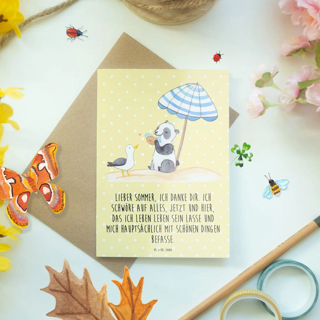 Greetings card Lieber Sommer, ich danke dir. Ich schwöre auf alles, jetzt und hier, das ich Leben leben sein lasse und mich hauptsächlich mit schönen Dingen befasse. Glückwunschkarte, Einladungskarte, Geburtstagskarte, Hochzeitskarte, Klappkarte, Ansichtskarten, Karte, Grußkarte, Sommer, Sommermotive, Urlaubsmotive, Produkte für Urlauber, Sommer Produkte