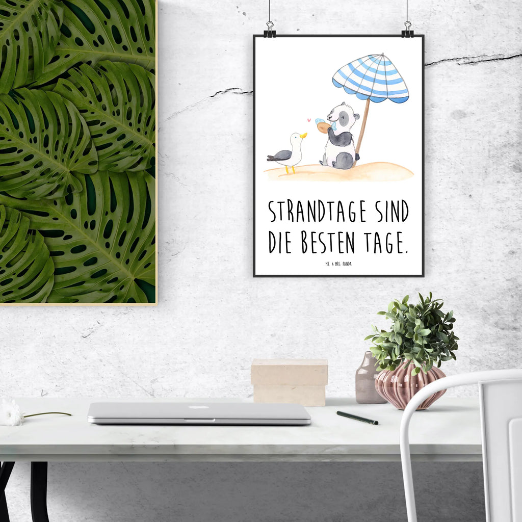 Poster Strandtage sind die besten Tage. Wandposter, Bild, Designposter, Wanddeko, Kunstdruck, Wanddeko Bild, Kinderposter, Handgemaltes Poster, Küchenposter, Wanddekoration, Raumdekoration, Mr. & Mrs. Panda Poster, Posterdruck, Poster, Sommer, Sommermotive, Urlaubsmotive, Produkte für Urlauber, Sommer Produkte