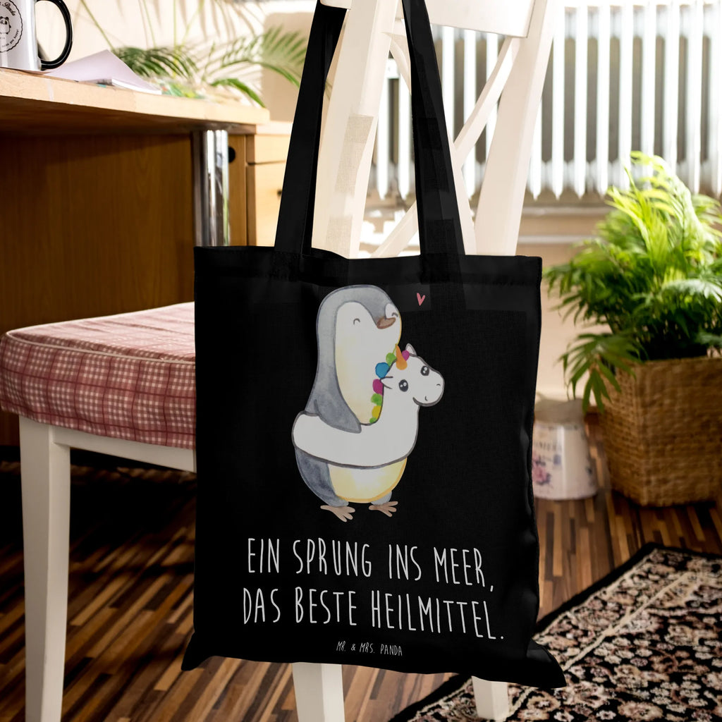 Tote bag Ein Sprung ins Meer, das beste Heilmittel. Badetasche, Shopper, Umhängetasche, Stoffbeutel, Jutebeutel, Einkaufstüte, Beutel, Strandtasche, Tasche, Beuteltasche, Einkaufstasche, Tragetasche, Laptoptasche, Stofftasche, Schultertasche, Jutetasche, Sommer, Sommermotive, Urlaubsmotive, Produkte für Urlauber, Sommer Produkte
