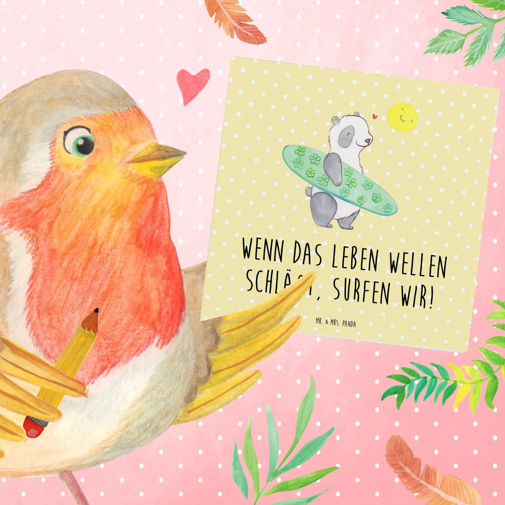 Karta Deluxe Wenn das Leben Wellen schlägt, surfen wir! Klappkarte, Karte, Hochwertige Klappkarte, Glückwunschkarte, Grußkarte, Hochzeitskarte, Geburtstagskarte, Hochwertige Grußkarte, Einladungskarte, Sommer, Sommermotive, Urlaubsmotive, Produkte für Urlauber, Sommer Produkte