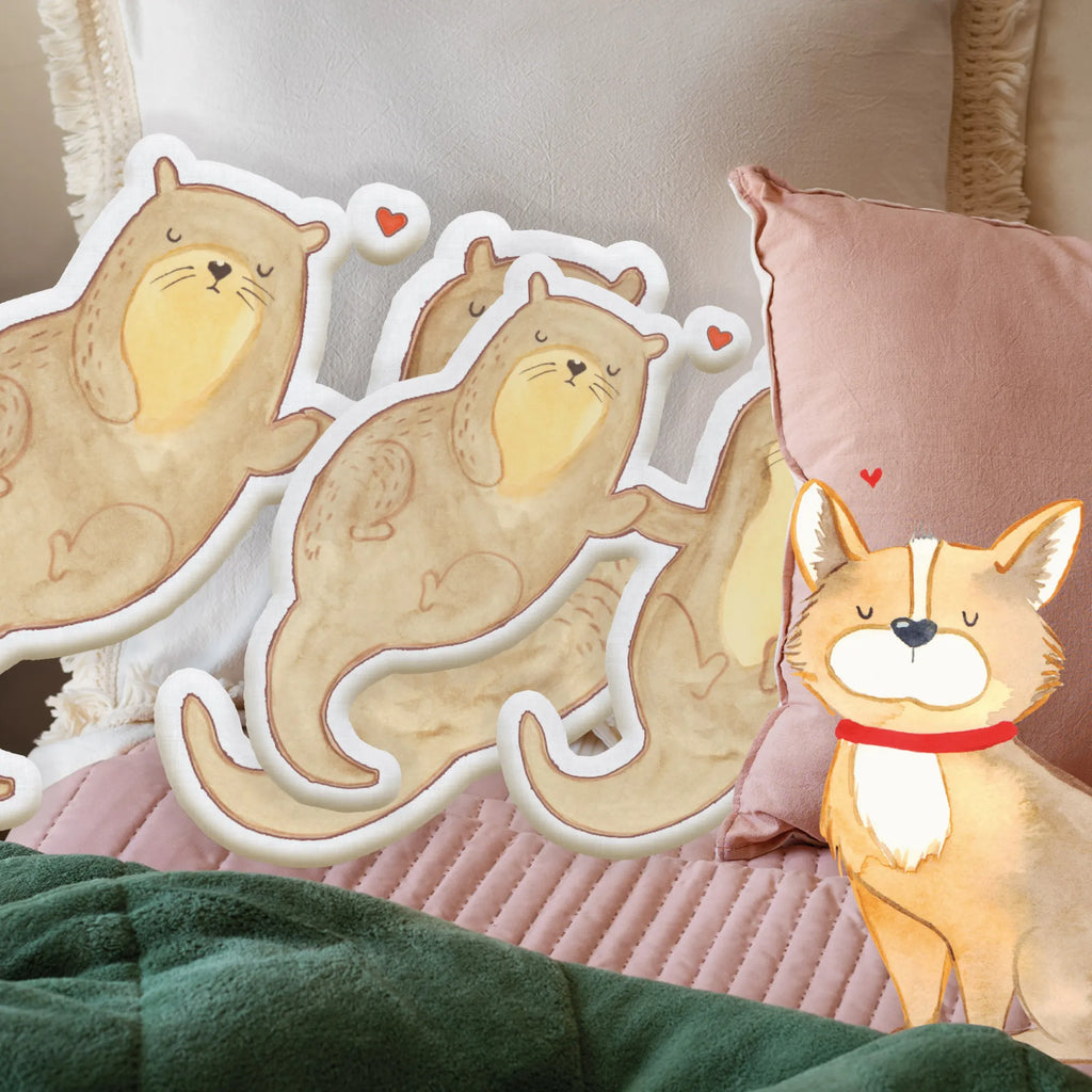 Personalized Animal Pillow otter holding hands otter, marten, sea otter, European otter, water mammal, aquatic animal, baby otter, predator, water, otter gifts, animal lover, gift ideas for animal lovers, animal, mammal, water animal, gifts for people in love, Otter Sea Otter Lake Otter