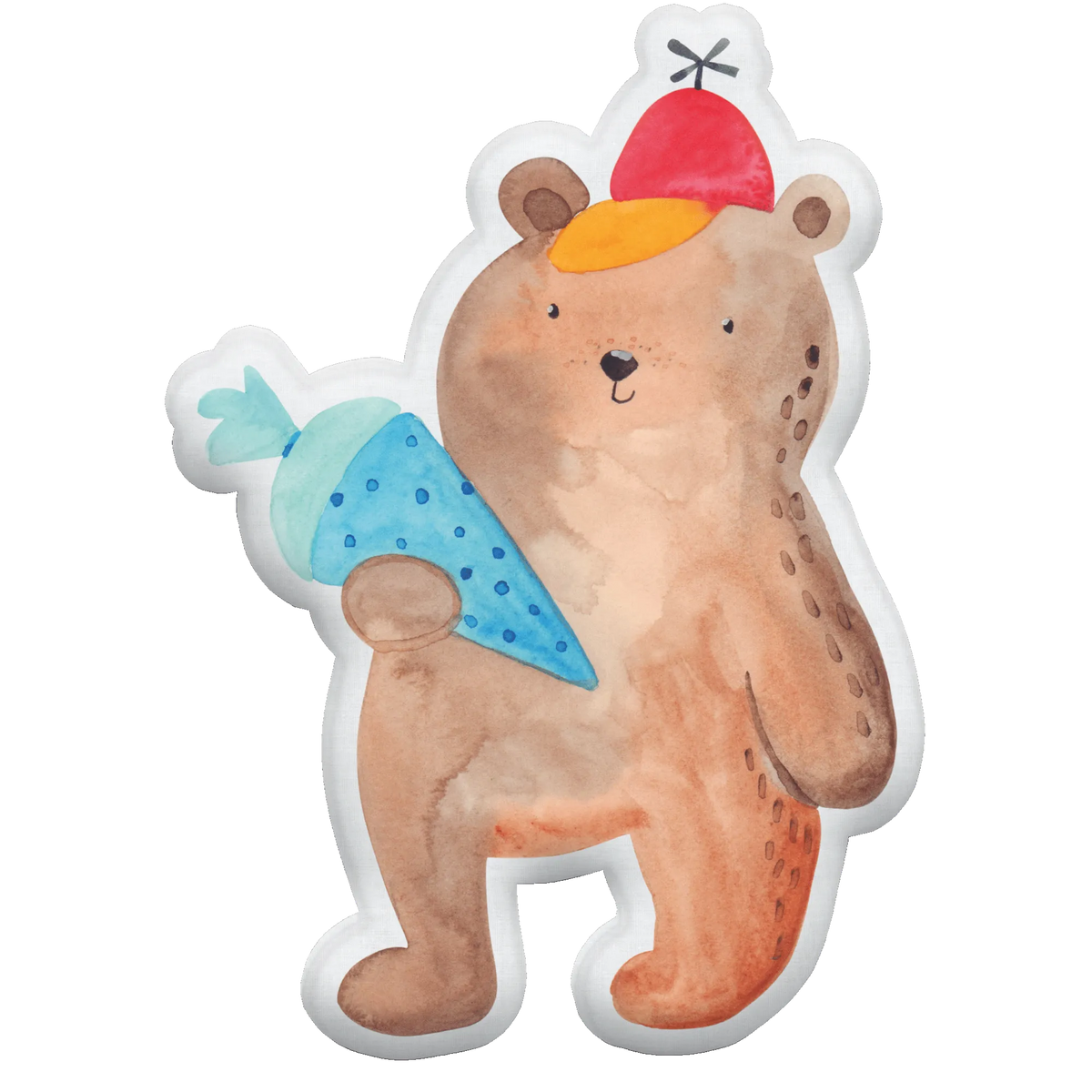 Animal Pillow bear School cone cuddly toy, teddy bear, School enrolment gift, Starting school, Primary school, Bear motif, First day of school gift, School bag, School gift