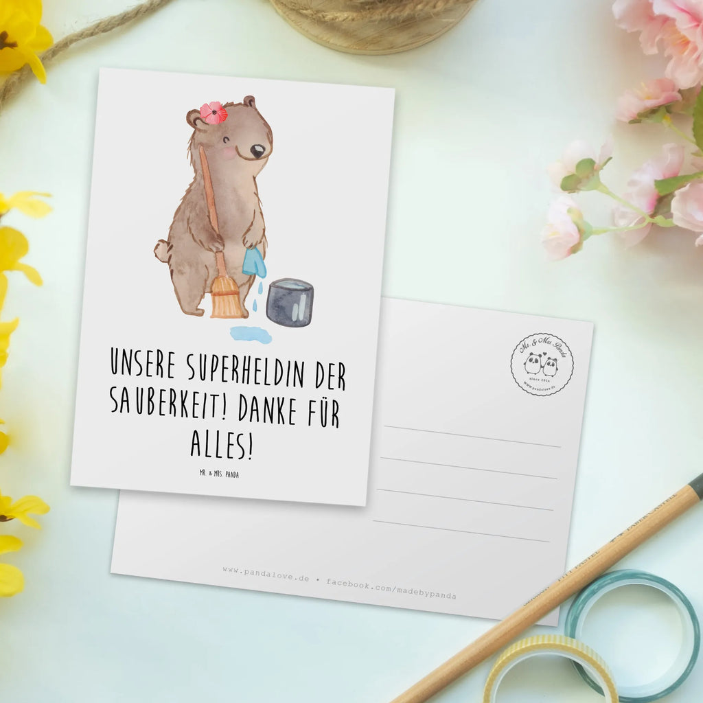 Postcard Unsere Superheldin der Sauberkeit! Danke für alles! Postkarte, Einladungskarte, Geburtstagskarte, Einladung, Dankeskarte, Ansichtskarten, Karte, Einladungskarten Geburtstag, Grußkarte, Einladung Geburtstag, Ansichtskarte, Geschenkkarte