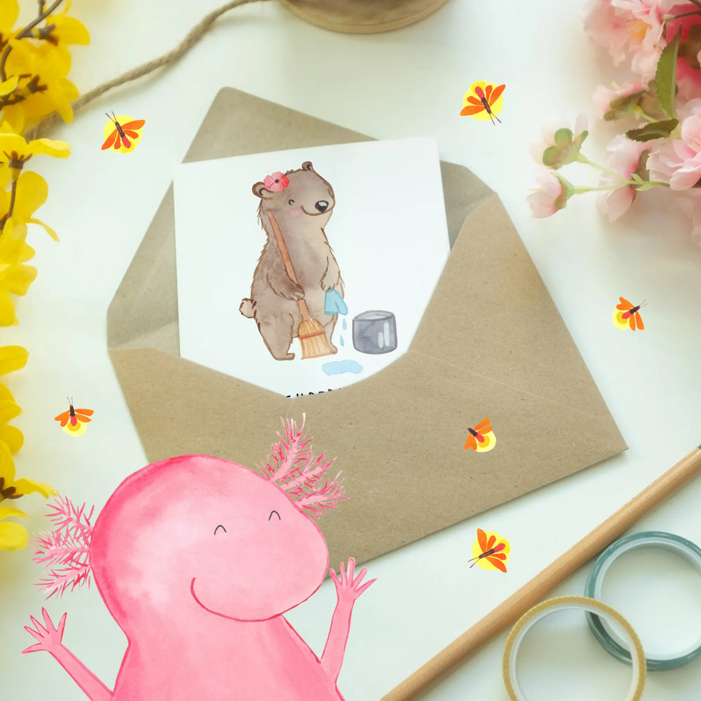 Greetings card Unsere Superheldin der Sauberkeit! Danke für alles! Ansichtskarten, Grußkarte, Hochzeitskarte, Klappkarte, Geburtstagskarte, Karte, Einladungskarte, Glückwunschkarte, sprüche, zitate, spruch kollektion, inspiration, motivation, lebensweisheiten, geschenkideen, wanddeko, wohnaccessoires, sprüche sammlung, schöne sprüche, glück, liebe, freude, lächeln, alltag verschönern, nachhaltige geschenke, dekoration, kreativ, einzigartig, shopify, mr and mrs panda