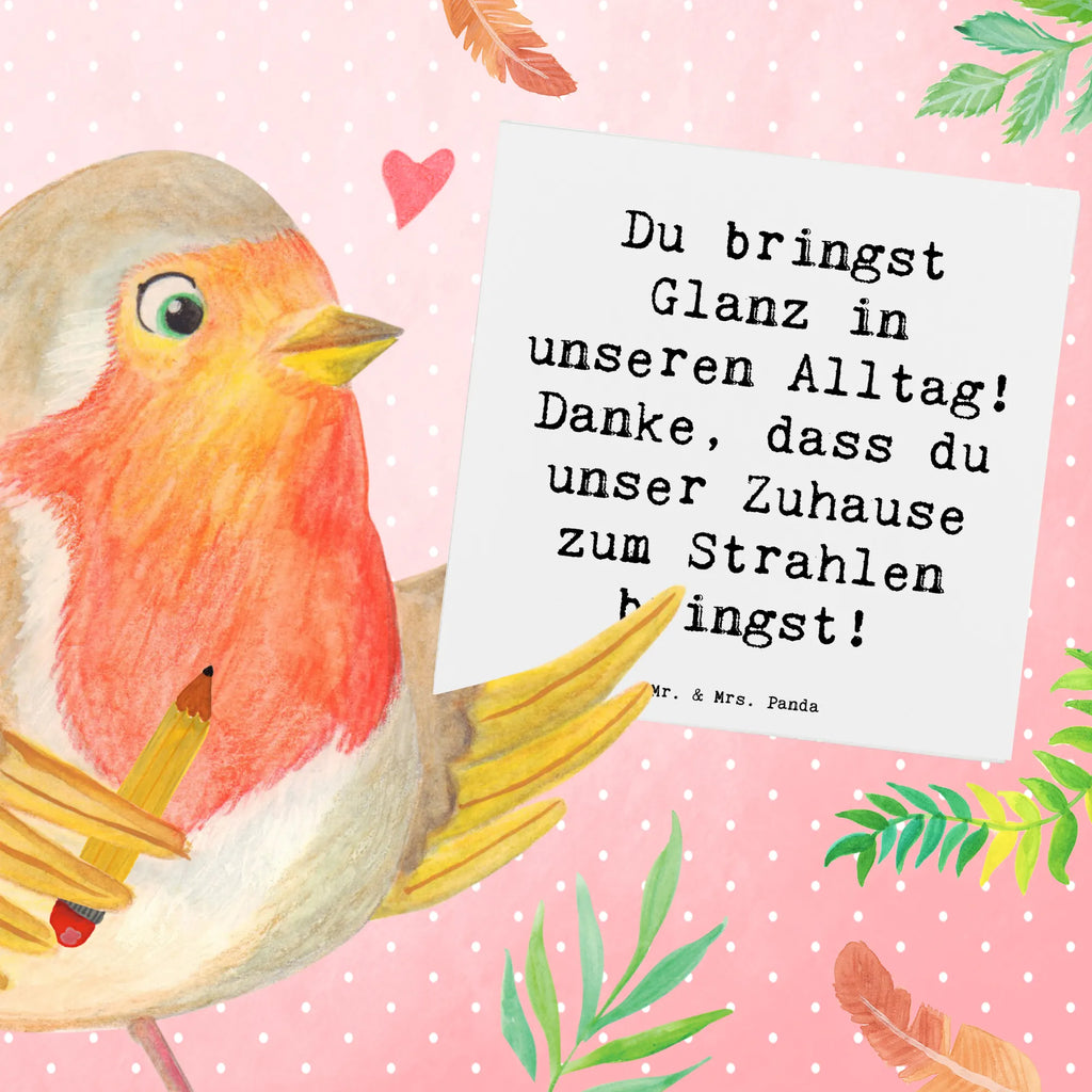 Deluxe Karte Spruch Glanz Putzfrau Karte, Hochzeitskarte, Grußkarte, Einladungskarte, Klappkarte, Geburtstagskarte, Hochwertige Klappkarte, Hochwertige Grußkarte, Glückwunschkarte