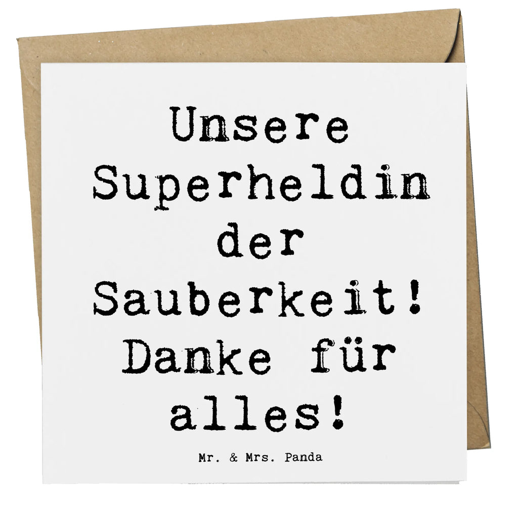 Deluxe Card Saying Unsere Superheldin der Sauberkeit! Danke für alles! Karte, Grußkarte, Klappkarte, Einladungskarte, Glückwunschkarte, Hochzeitskarte, Geburtstagskarte, Hochwertige Grußkarte, Hochwertige Klappkarte