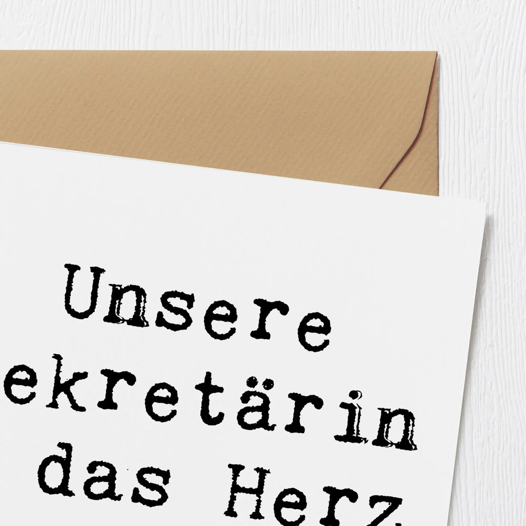 Deluxe Card Saying Unsere Sekretärin - das Herz des Büros! Hochzeitskarte, Karte, Grußkarte, Einladungskarte, Glückwunschkarte, Klappkarte, Hochwertige Grußkarte, Hochwertige Klappkarte, Geburtstagskarte