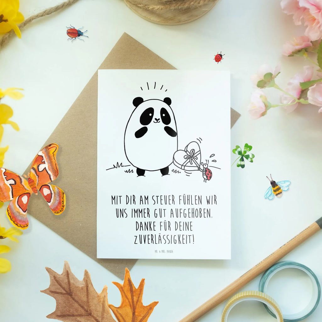 Greetings card Mit dir am Steuer fühlen wir uns immer gut aufgehoben. Danke für deine Zuverlässigkeit! Einladungskarte, Glückwunschkarte, Karte, Ansichtskarten, Hochzeitskarte, Grußkarte, Geburtstagskarte, Klappkarte