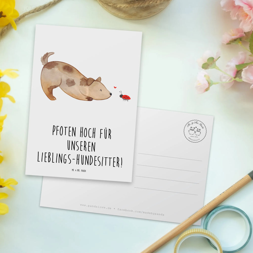 Postcard Pfoten hoch für unseren Lieblings-Hundesitter! Geschenkkarte, Ansichtskarte, Einladungskarte, Geburtstagskarte, Einladung, Karte, Einladungskarten Geburtstag, Ansichtskarten, Grußkarte, Postkarte, Dankeskarte, Einladung Geburtstag