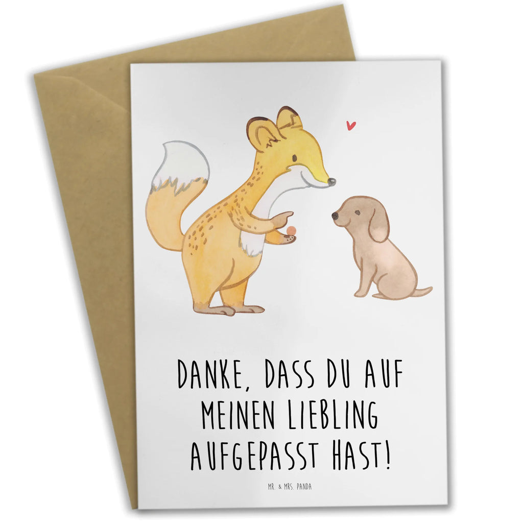 Greetings card Danke, dass du auf meinen Liebling aufgepasst hast! Glückwunschkarte, Grußkarte, Karte, Klappkarte, Hochzeitskarte, Ansichtskarten, Geburtstagskarte, Einladungskarte