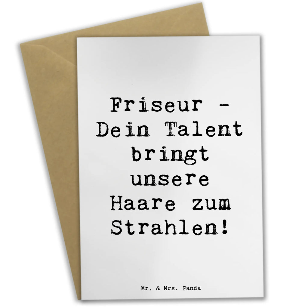 Greetings card Saying Friseur - Dein Talent bringt unsere Haare zum Strahlen! Grußkarte, Klappkarte, Einladungskarte, Glückwunschkarte, Hochzeitskarte, Geburtstagskarte, Karte, Ansichtskarten