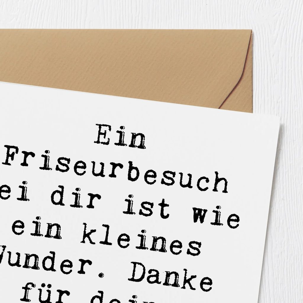 Deluxe Card Saying Ein Friseurbesuch bei dir ist wie ein kleines Wunder. Danke für deine hervorragende Arbeit! Karte, Grußkarte, Klappkarte, Einladungskarte, Glückwunschkarte, Hochzeitskarte, Geburtstagskarte, Hochwertige Grußkarte, Hochwertige Klappkarte