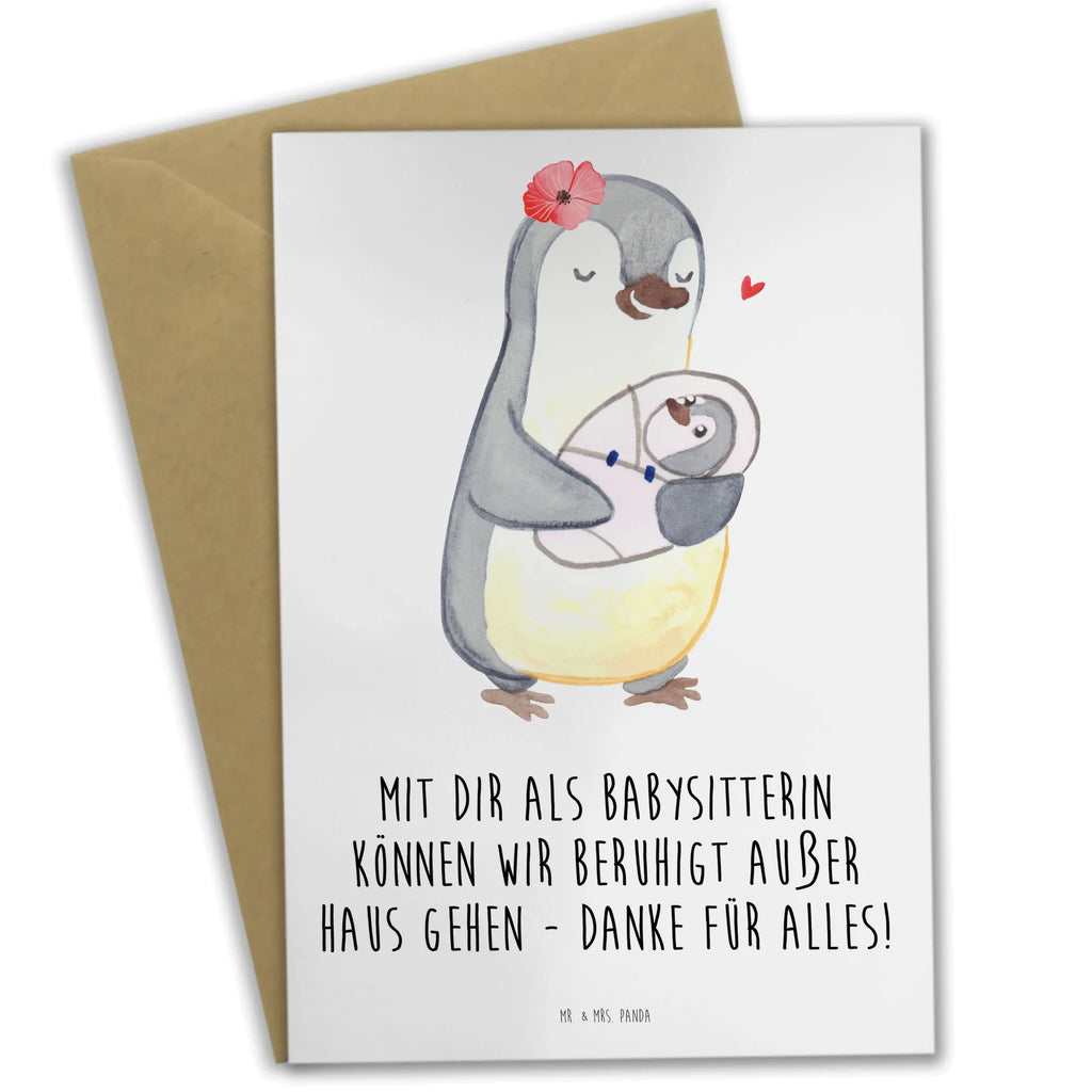 Greetings card Mit dir als Babysitterin können wir beruhigt außer Haus gehen - danke für alles! Karte, Ansichtskarten, Klappkarte, Glückwunschkarte, Geburtstagskarte, Hochzeitskarte, Einladungskarte, Grußkarte