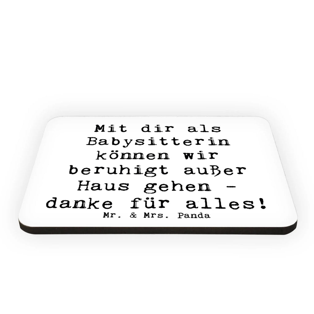 Magnet Saying Mit dir als Babysitterin können wir beruhigt außer Haus gehen - danke für alles! Kühlschrankmagnet, Pinnwandmagnet, Souvenir Magnet, Motivmagnete, Dekomagnet, Whiteboard Magnet, Notiz Magnet, Kühlschrank Dekoration