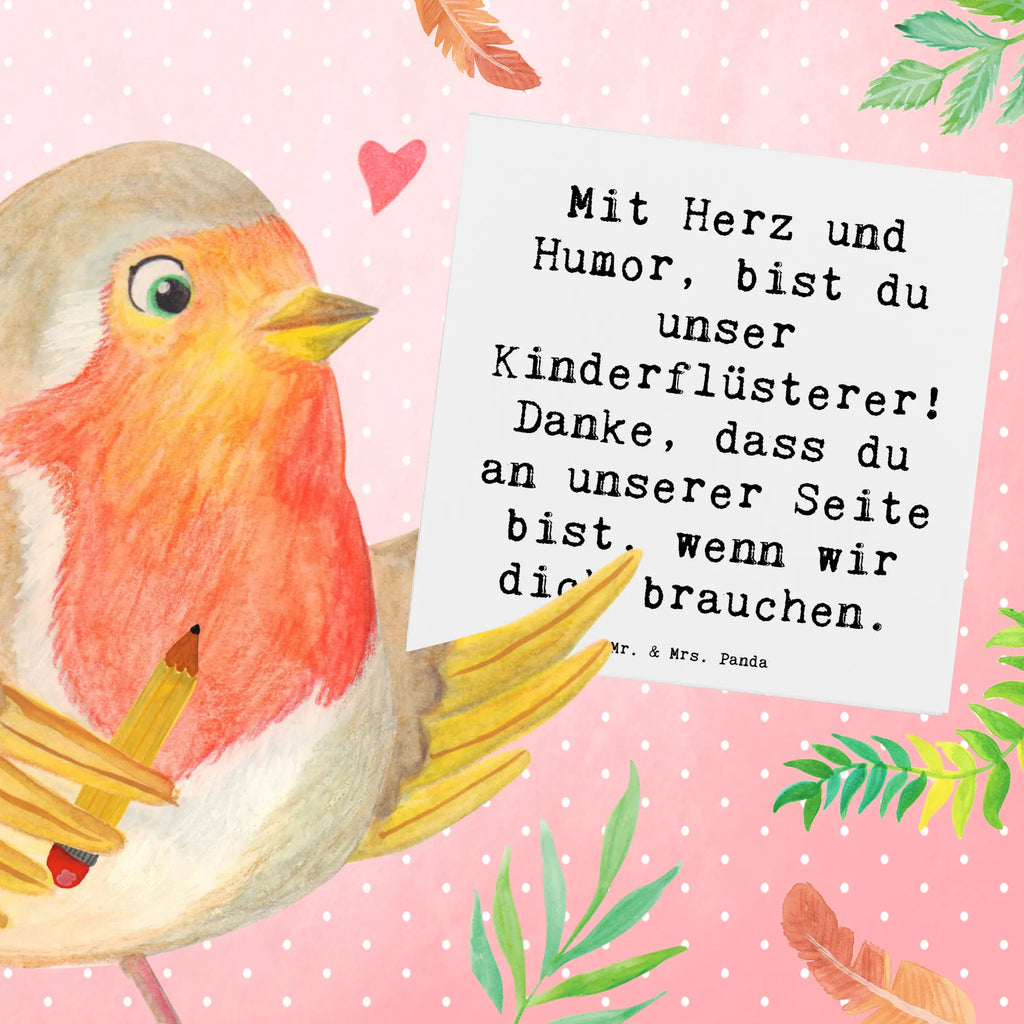 Deluxe Card Saying Mit Herz und Humor, bist du unser Kinderflüsterer! Danke, dass du an unserer Seite bist, wenn wir dich brauchen. Karte, Grußkarte, Klappkarte, Einladungskarte, Glückwunschkarte, Hochzeitskarte, Geburtstagskarte, Hochwertige Grußkarte, Hochwertige Klappkarte
