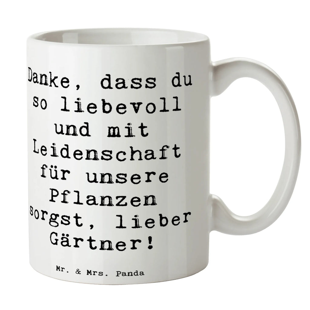 Mug Saying Danke, dass du so liebevoll und mit Leidenschaft für unsere Pflanzen sorgst, lieber Gärtner! Porzellantasse, Tasse mit Motiven, Tasse mit Zitaten, Kaffeetasse, Keramiktasse, Bürotasse, Geschenktasse, Tasse, Teetasse