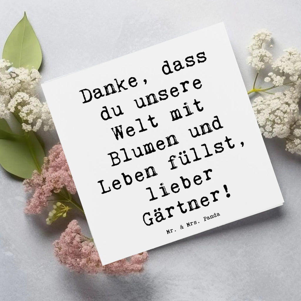 Deluxe Karte Spruch Gärtner Dankeschön Karte, Hochwertige Klappkarte, Geburtstagskarte, Einladungskarte, Hochwertige Grußkarte, Grußkarte, Hochzeitskarte, Glückwunschkarte, Klappkarte, sprüche, zitate, spruch kollektion, inspiration, motivation, lebensweisheiten, geschenkideen, wanddeko, wohnaccessoires, sprüche sammlung, schöne sprüche, glück, liebe, freude, lächeln, alltag verschönern, nachhaltige geschenke, dekoration, kreativ, einzigartig, shopify, mr and mrs panda