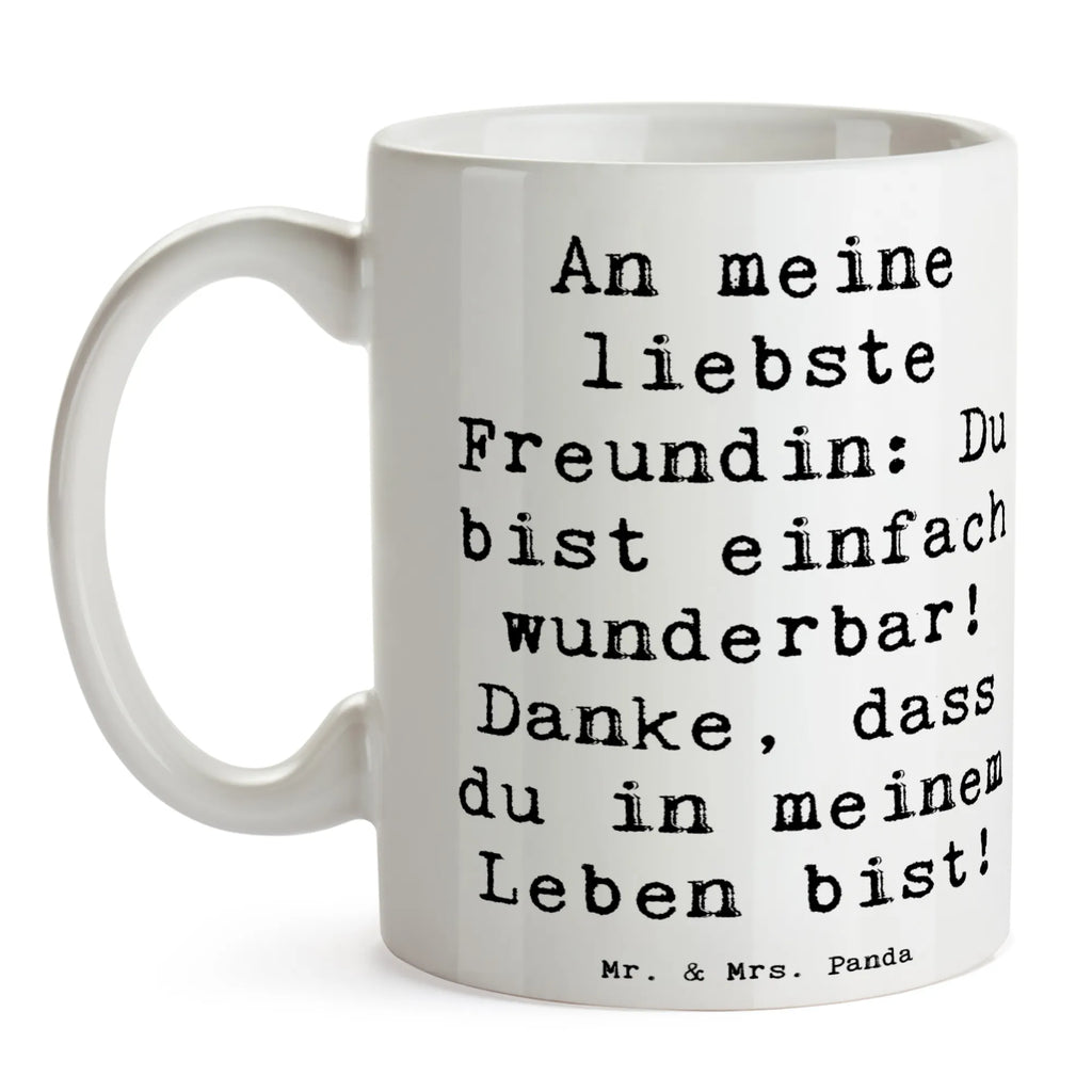 Tasse Spruch Liebste Freundin Tasse mit Zitaten, Teetasse, Tasse, Keramiktasse, Kaffeetasse, Tasse mit Motiven, Bürotasse, Geschenktasse, Porzellantasse, sprüche, zitate, spruch kollektion, inspiration, motivation, lebensweisheiten, geschenkideen, wanddeko, wohnaccessoires, sprüche sammlung, schöne sprüche, glück, liebe, freude, lächeln, alltag verschönern, nachhaltige geschenke, dekoration, kreativ, einzigartig, shopify, mr and mrs panda