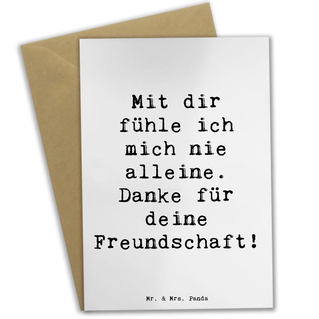Greetings card Saying Mit dir fühle ich mich nie alleine. Danke für deine Freundschaft! Grußkarte, Klappkarte, Einladungskarte, Glückwunschkarte, Hochzeitskarte, Geburtstagskarte, Karte, Ansichtskarten