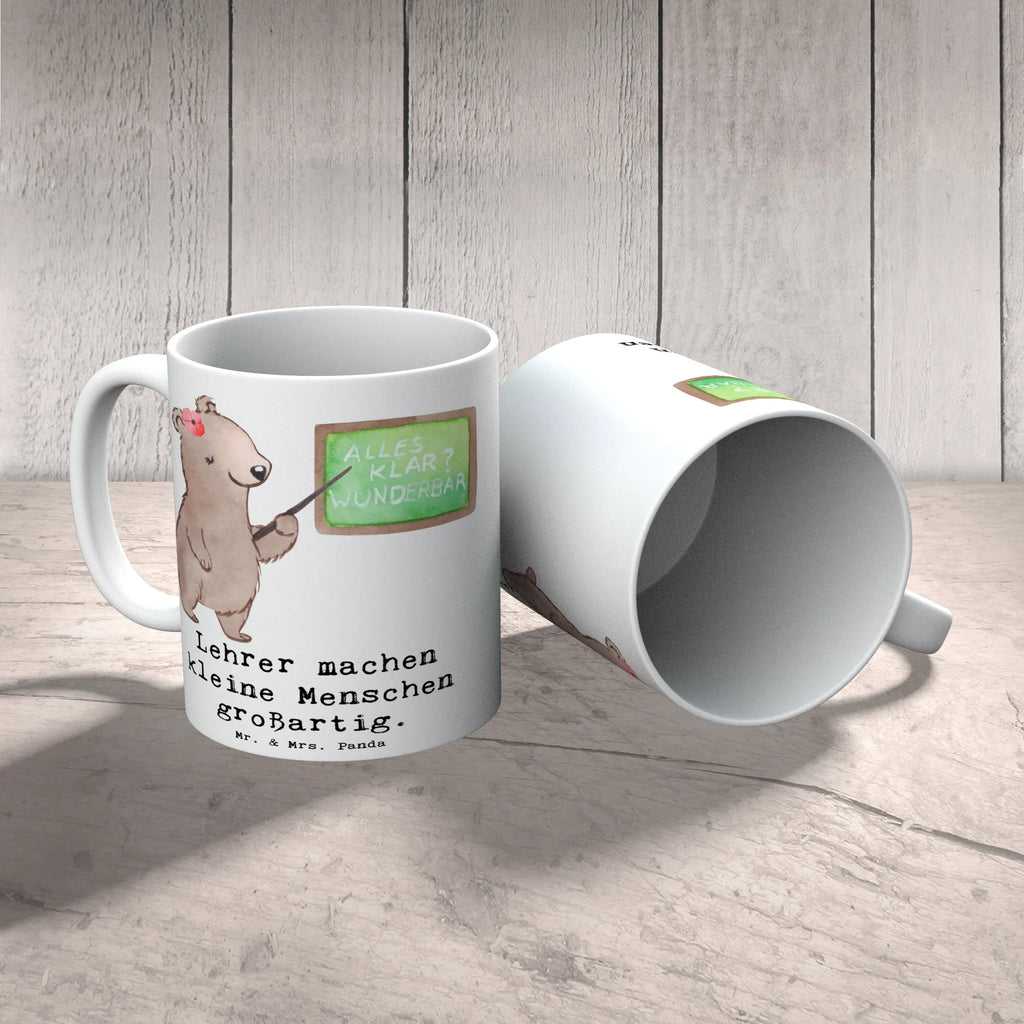 Mug Lehrer machen kleine Menschen großartig. Teetasse, Geschenktasse, Bürotasse, Tasse, Tasse mit Motiven, Porzellantasse, Keramiktasse, Tasse mit Zitaten, Kaffeetasse