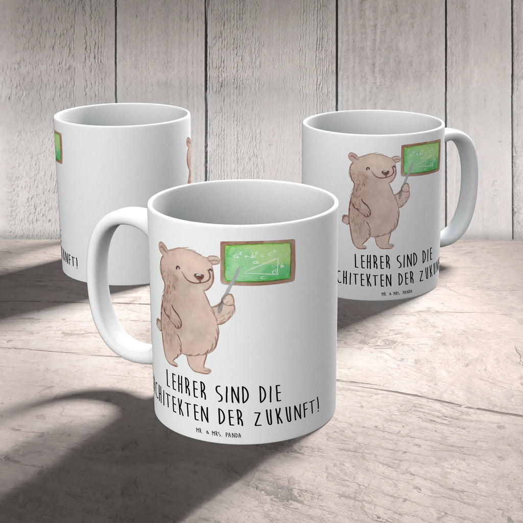 Mug Lehrer sind die Architekten der Zukunft! Teetasse, Tasse mit Motiven, Tasse, Porzellantasse, Keramiktasse, Bürotasse, Tasse mit Zitaten, Kaffeetasse, Geschenktasse