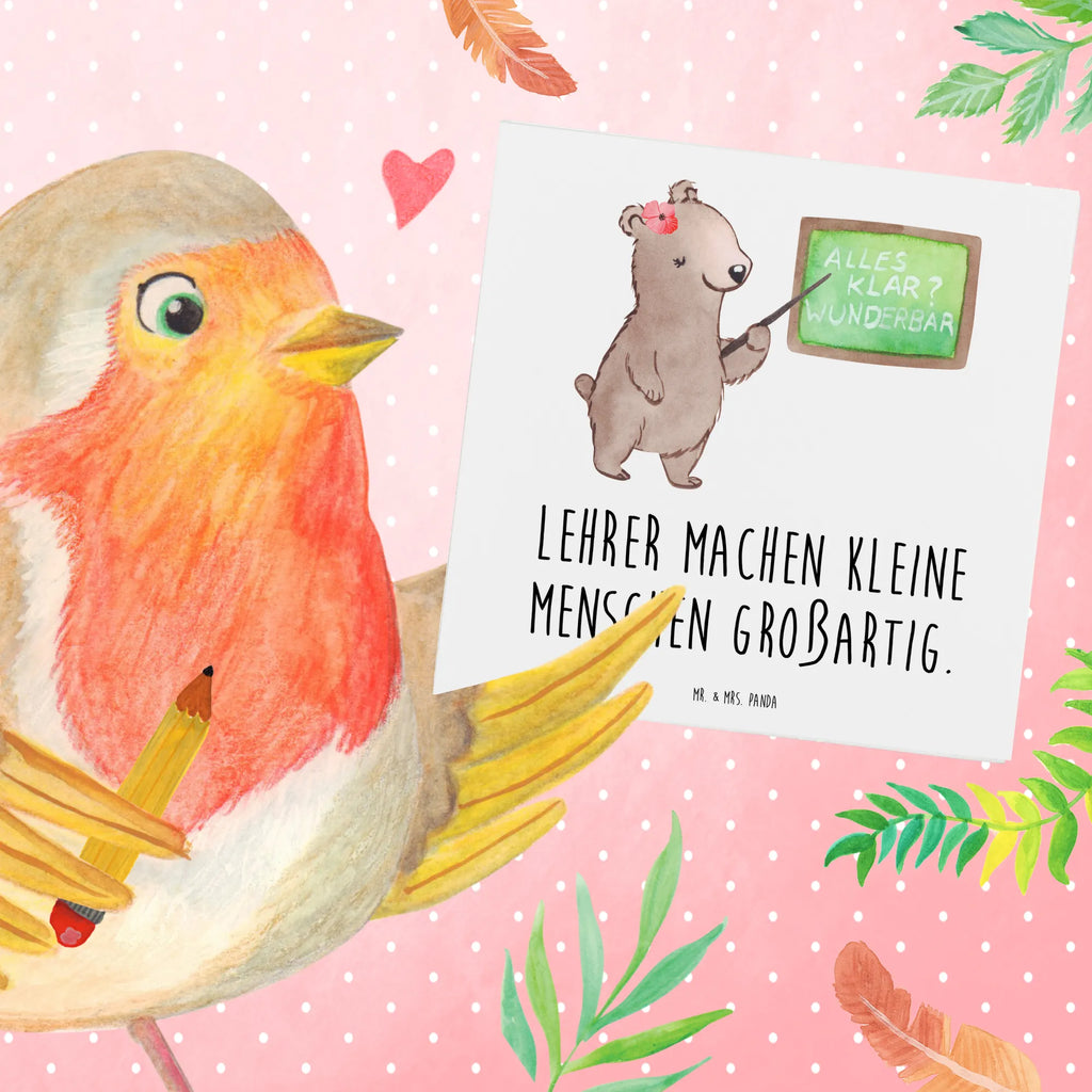 Deluxe Card Lehrer machen kleine Menschen großartig. Geburtstagskarte, Glückwunschkarte, Karte, Grußkarte, Klappkarte, Hochzeitskarte, Hochwertige Grußkarte, Einladungskarte, Hochwertige Klappkarte, sprüche, zitate, spruch kollektion, inspiration, motivation, lebensweisheiten, geschenkideen, wanddeko, wohnaccessoires, sprüche sammlung, schöne sprüche, glück, liebe, freude, lächeln, alltag verschönern, nachhaltige geschenke, dekoration, kreativ, einzigartig, shopify, mr and mrs panda