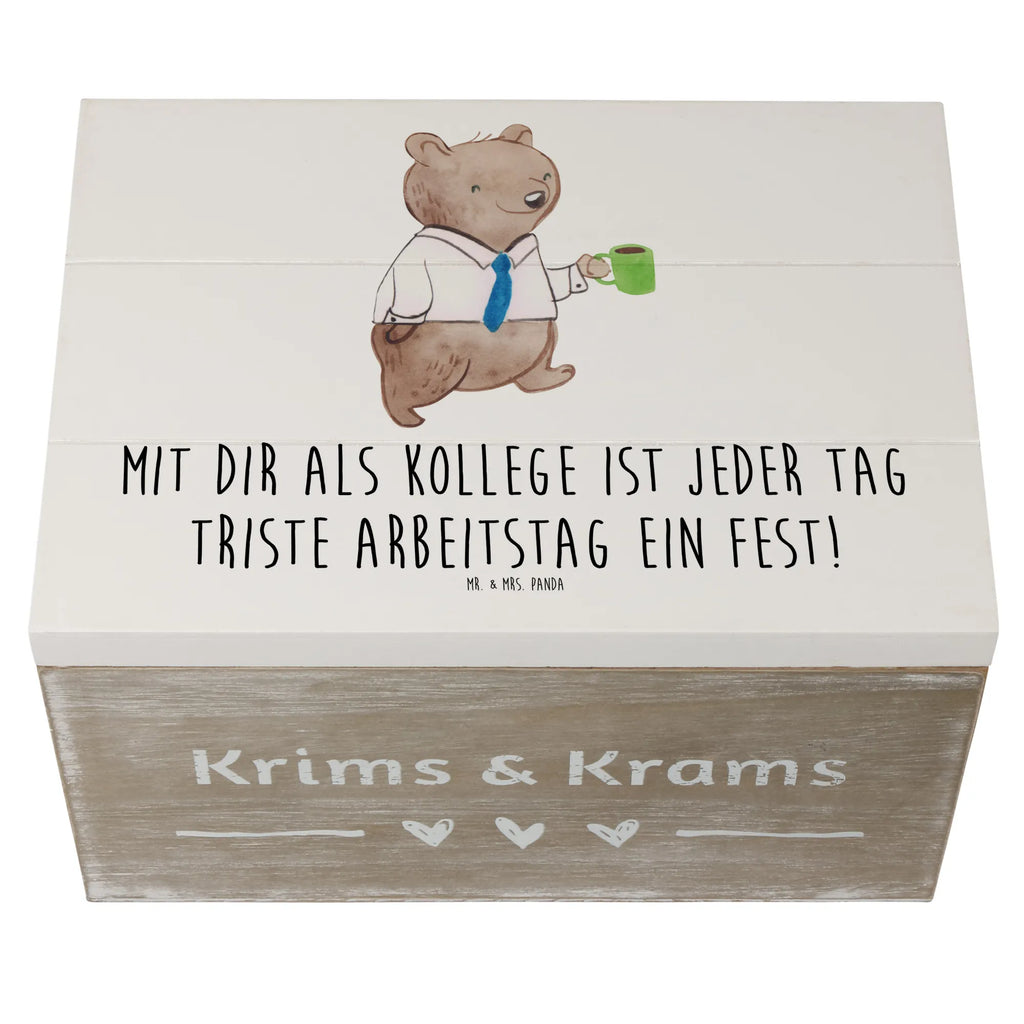 Wooden chest Mit dir als Kollege ist jeder Tag triste Arbeitstag ein Fest! Dekokiste, Erinnerungskiste, XXL, Holzkiste, Aufbewahrungsbox, Geschenkdose, Erinnerungsbox, Schatulle, Schatzkiste, Truhe, Kiste, Geschenkbox