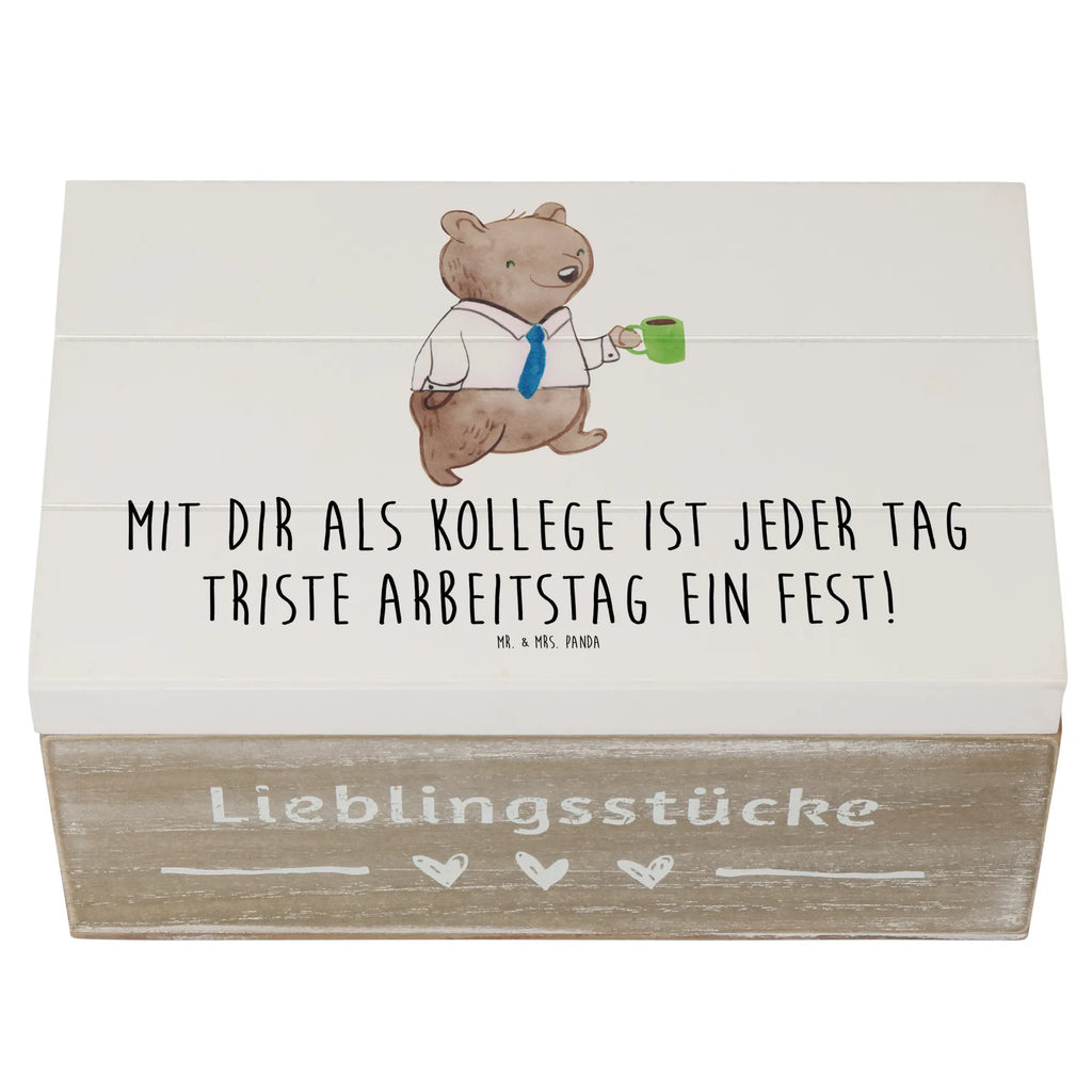 Wooden chest Mit dir als Kollege ist jeder Tag triste Arbeitstag ein Fest! Dekokiste, Erinnerungskiste, XXL, Holzkiste, Aufbewahrungsbox, Geschenkdose, Erinnerungsbox, Schatulle, Schatzkiste, Truhe, Kiste, Geschenkbox