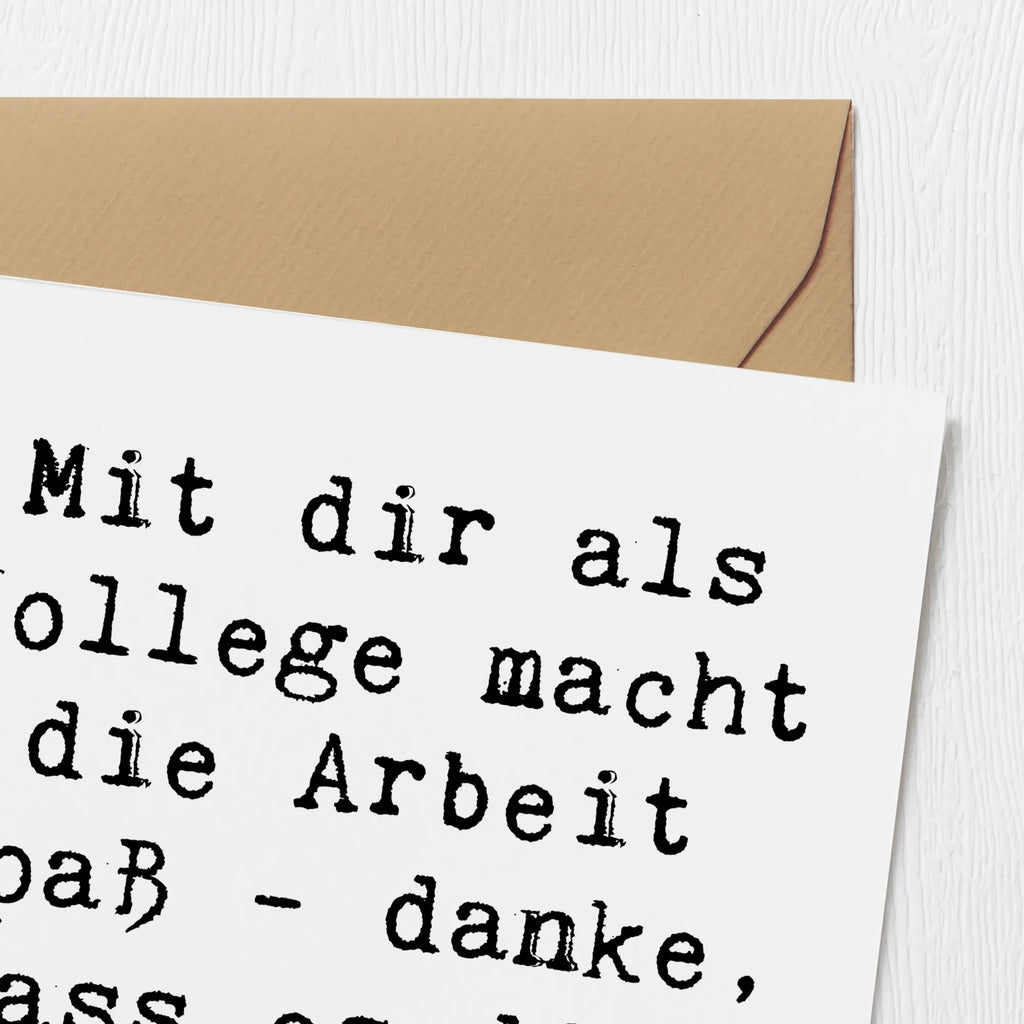 Deluxe Card Saying Mit dir als Kollege macht die Arbeit Spaß - danke, dass es dich gibt! Karte, Einladungskarte, Hochwertige Klappkarte, Glückwunschkarte, Hochwertige Grußkarte, Klappkarte, Grußkarte, Geburtstagskarte, Hochzeitskarte