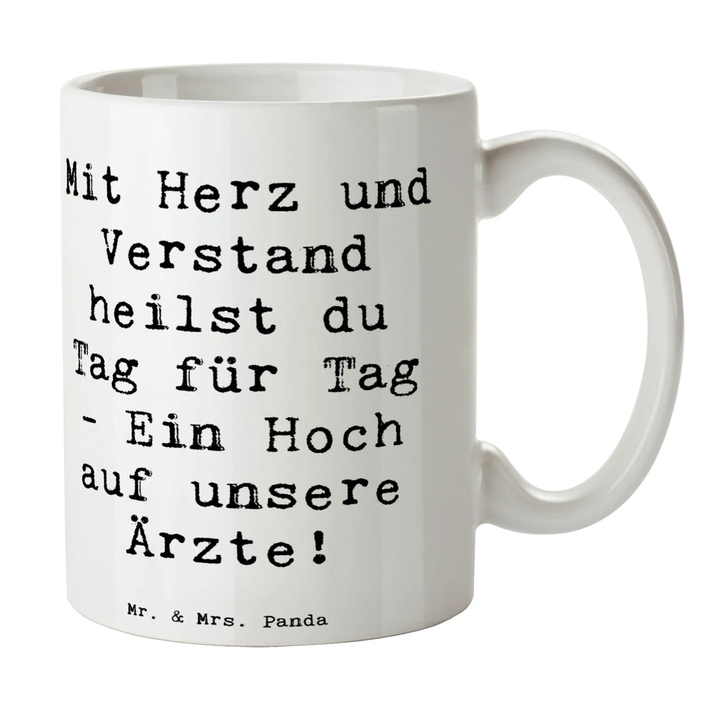 Tasse Spruch Arzt Herz Verstand Tasse mit Motiven, Keramiktasse, Kaffeetasse, Tasse, Tasse mit Zitaten, Porzellantasse, Teetasse, Bürotasse, Geschenktasse