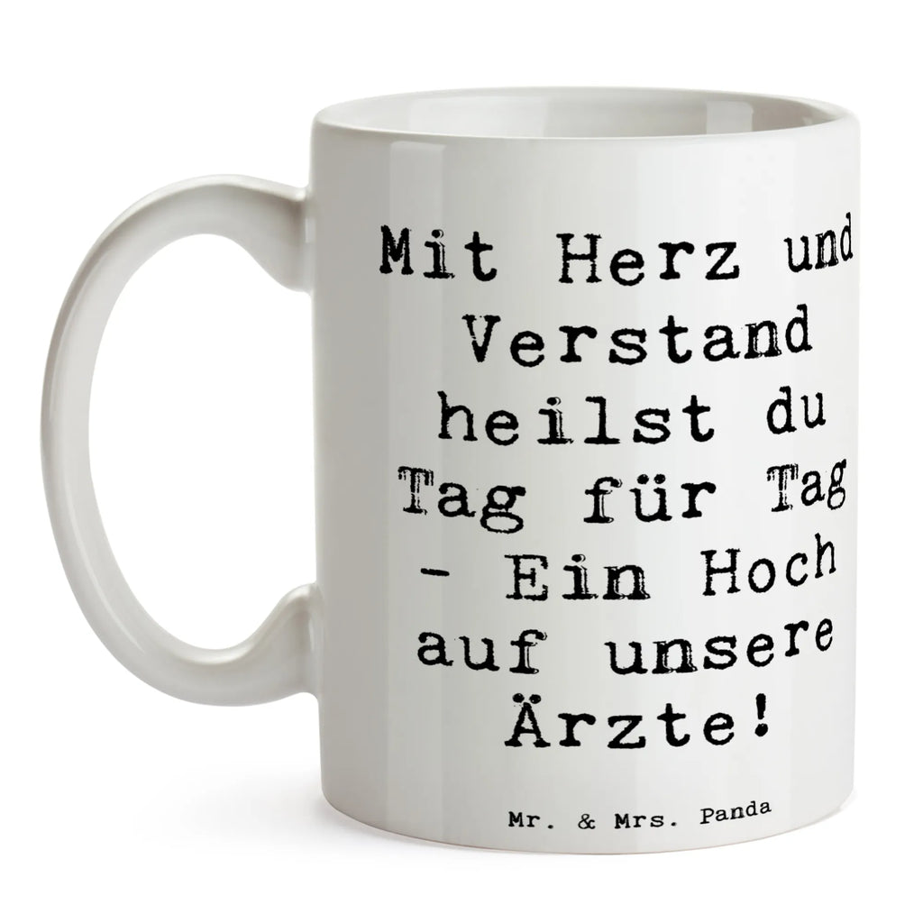 Tasse Spruch Arzt Herz Verstand Tasse mit Motiven, Keramiktasse, Kaffeetasse, Tasse, Tasse mit Zitaten, Porzellantasse, Teetasse, Bürotasse, Geschenktasse
