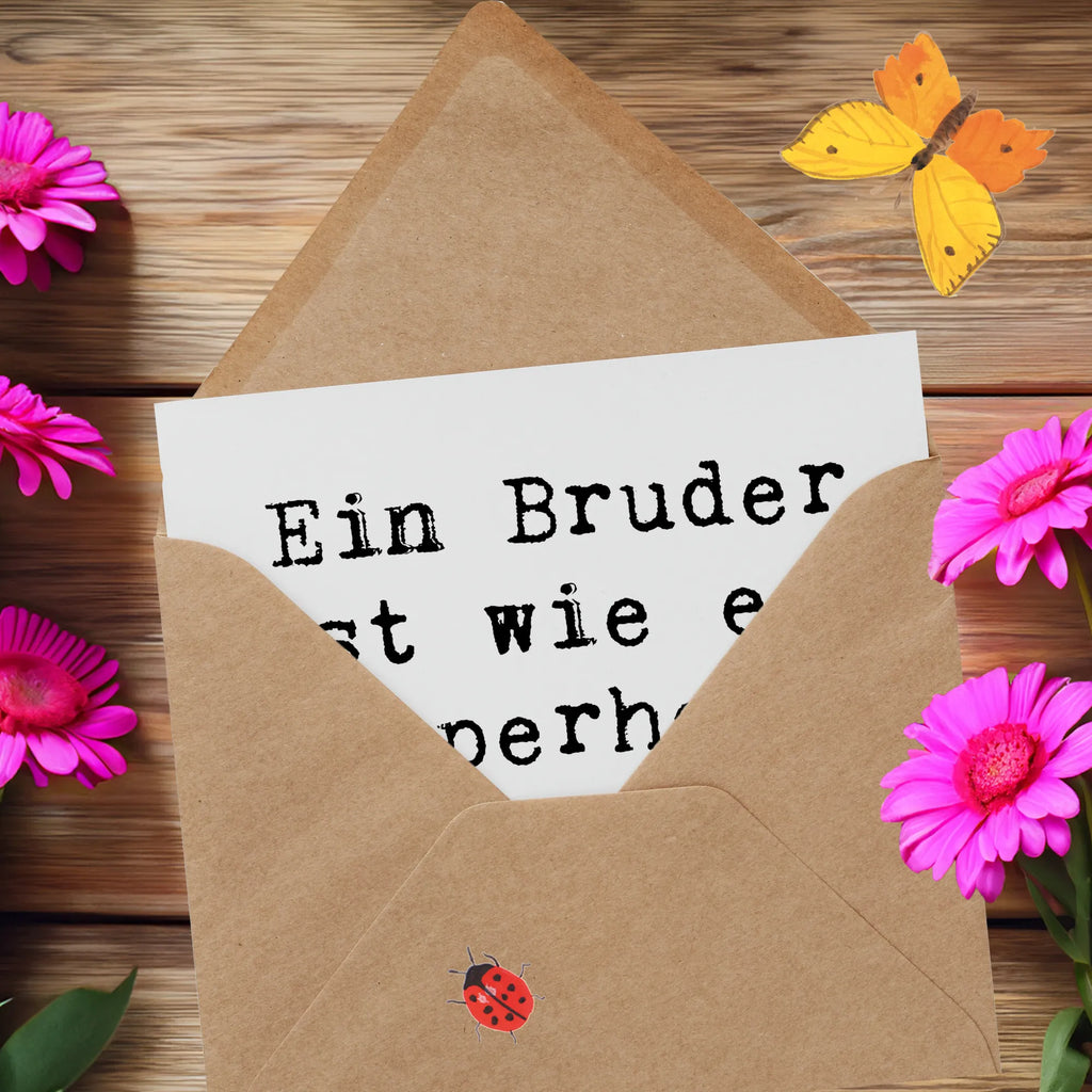 Deluxe Card Saying Ein Bruder ist wie ein Superheld ohne Umhang. Karte, Grußkarte, Klappkarte, Einladungskarte, Glückwunschkarte, Hochzeitskarte, Geburtstagskarte, Hochwertige Grußkarte, Hochwertige Klappkarte