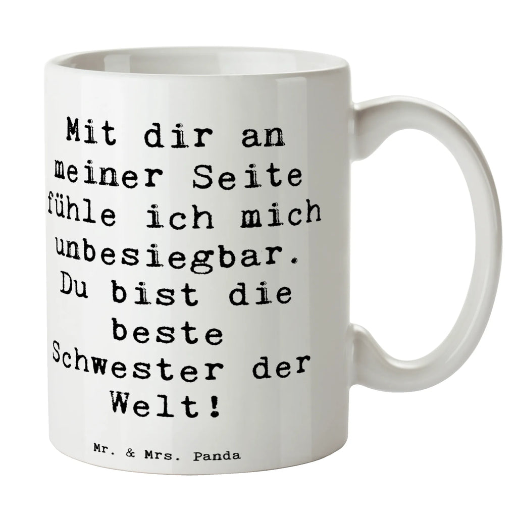 Mug Saying Mit dir an meiner Seite fühle ich mich unbesiegbar. Du bist die beste Schwester der Welt! Tasse mit Zitaten, Tasse mit Motiven, Teetasse, Bürotasse, Tasse, Kaffeetasse, Geschenktasse, Porzellantasse, Keramiktasse