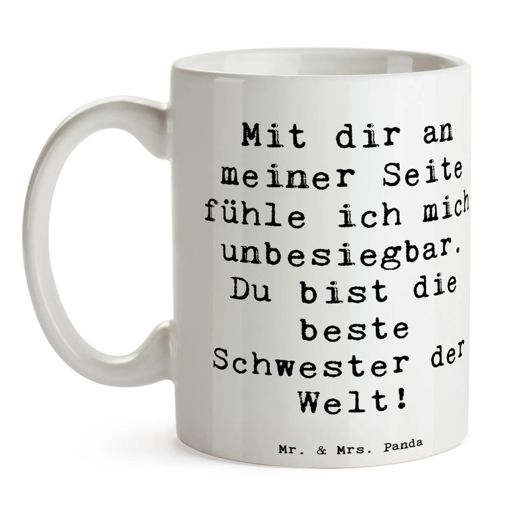Mug Saying Mit dir an meiner Seite fühle ich mich unbesiegbar. Du bist die beste Schwester der Welt! Tasse mit Zitaten, Tasse mit Motiven, Teetasse, Bürotasse, Tasse, Kaffeetasse, Geschenktasse, Porzellantasse, Keramiktasse
