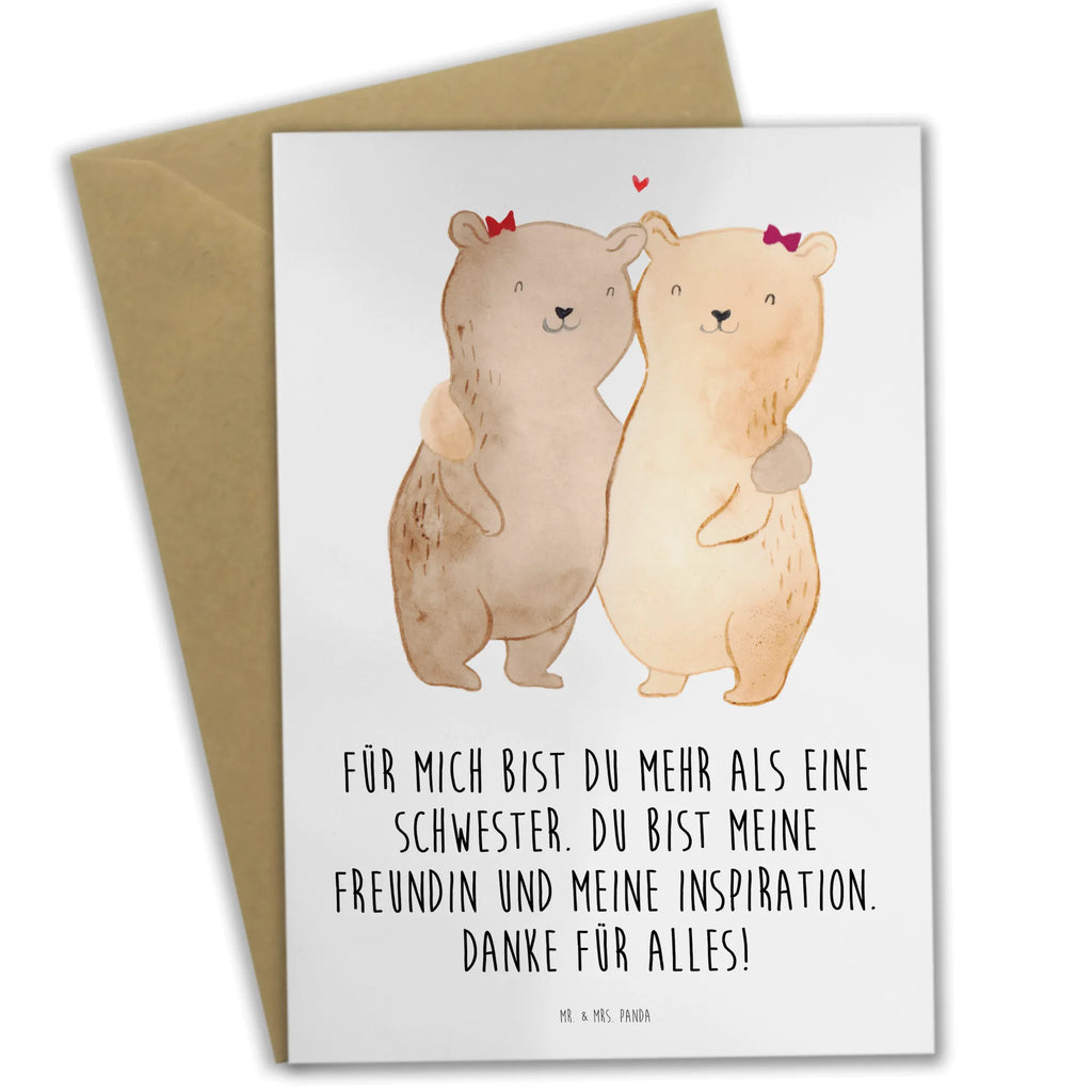 Greetings card Für mich bist du mehr als eine Schwester. Du bist meine Freundin und meine Inspiration. Danke für alles! Glückwunschkarte, Klappkarte, Hochzeitskarte, Grußkarte, Ansichtskarten, Geburtstagskarte, Einladungskarte, Karte