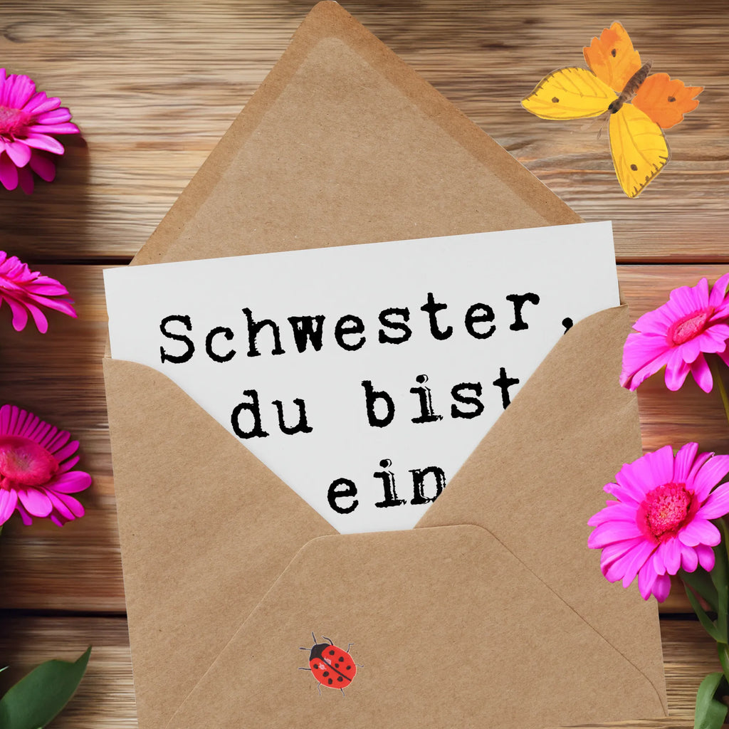 Deluxe Card Saying Schwester, du bist ein wahrer Engel! Hochwertige Klappkarte, Karte, Einladungskarte, Hochzeitskarte, Glückwunschkarte, Grußkarte, Geburtstagskarte, Hochwertige Grußkarte, Klappkarte