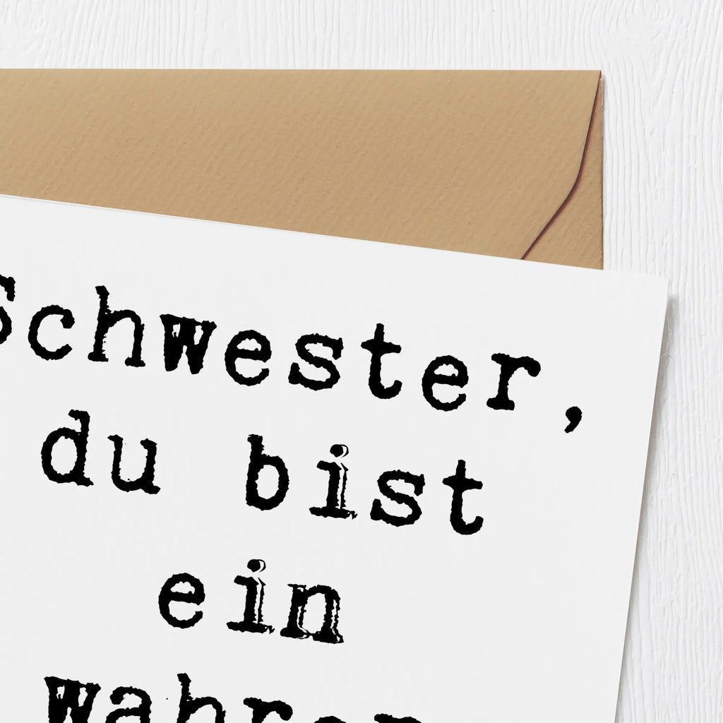 Deluxe Card Saying Schwester, du bist ein wahrer Engel! Hochwertige Klappkarte, Karte, Einladungskarte, Hochzeitskarte, Glückwunschkarte, Grußkarte, Geburtstagskarte, Hochwertige Grußkarte, Klappkarte
