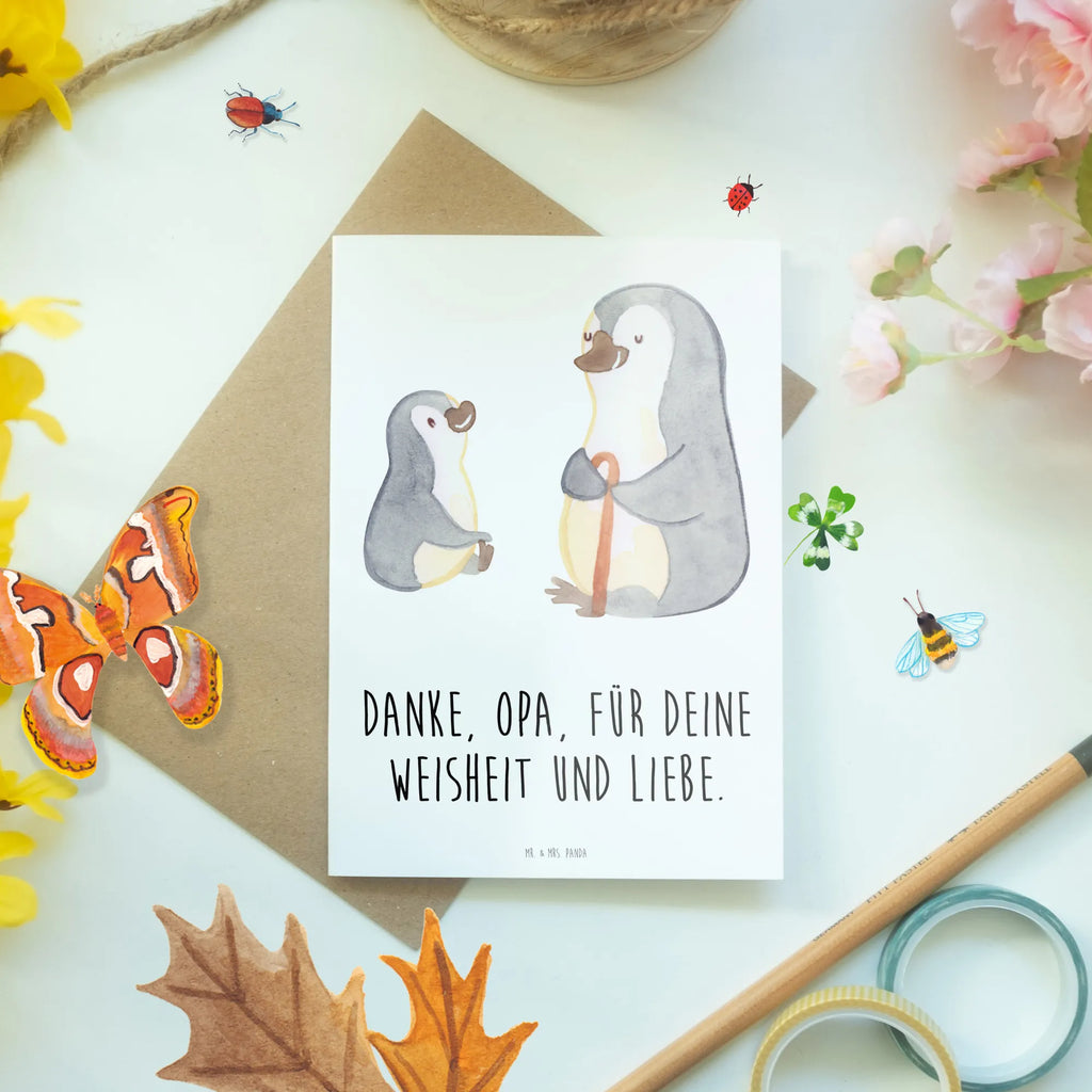 Greetings card Danke, Opa, für deine Weisheit und Liebe. Geburtstagskarte, Einladungskarte, Hochzeitskarte, Glückwunschkarte, Ansichtskarten, Klappkarte, Grußkarte, Karte, sprüche, zitate, spruch kollektion, inspiration, motivation, lebensweisheiten, geschenkideen, wanddeko, wohnaccessoires, sprüche sammlung, schöne sprüche, glück, liebe, freude, lächeln, alltag verschönern, nachhaltige geschenke, dekoration, kreativ, einzigartig, shopify, mr and mrs panda