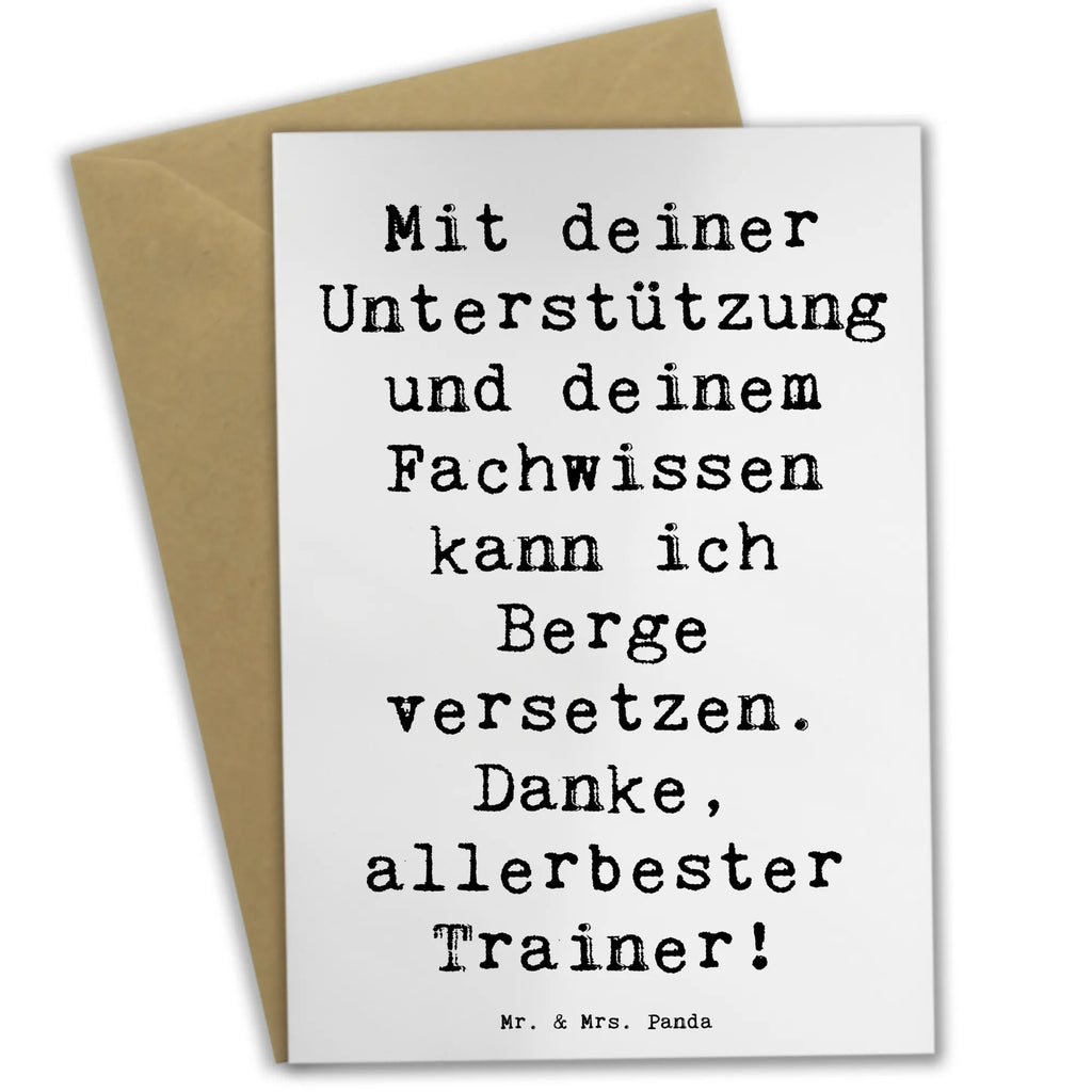 Greetings card Saying Mit deiner Unterstützung und deinem Fachwissen kann ich Berge versetzen. Danke, allerbester Trainer! Grußkarte, Klappkarte, Einladungskarte, Glückwunschkarte, Hochzeitskarte, Geburtstagskarte, Karte, Ansichtskarten
