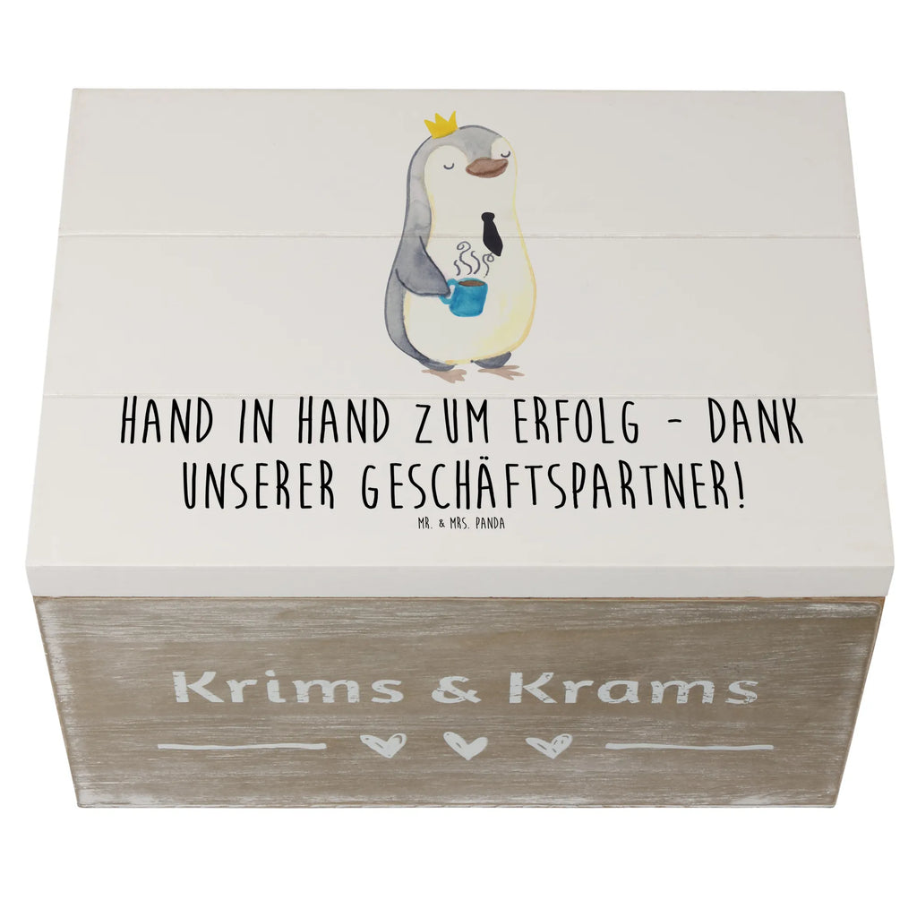 Wooden chest Hand in Hand zum Erfolg - Dank unserer Geschäftspartner! Geschenkbox, Truhe, XXL, Aufbewahrungsbox, Erinnerungskiste, Schatulle, Kiste, Holzkiste, Dekokiste, Erinnerungsbox, Geschenkdose, Schatzkiste