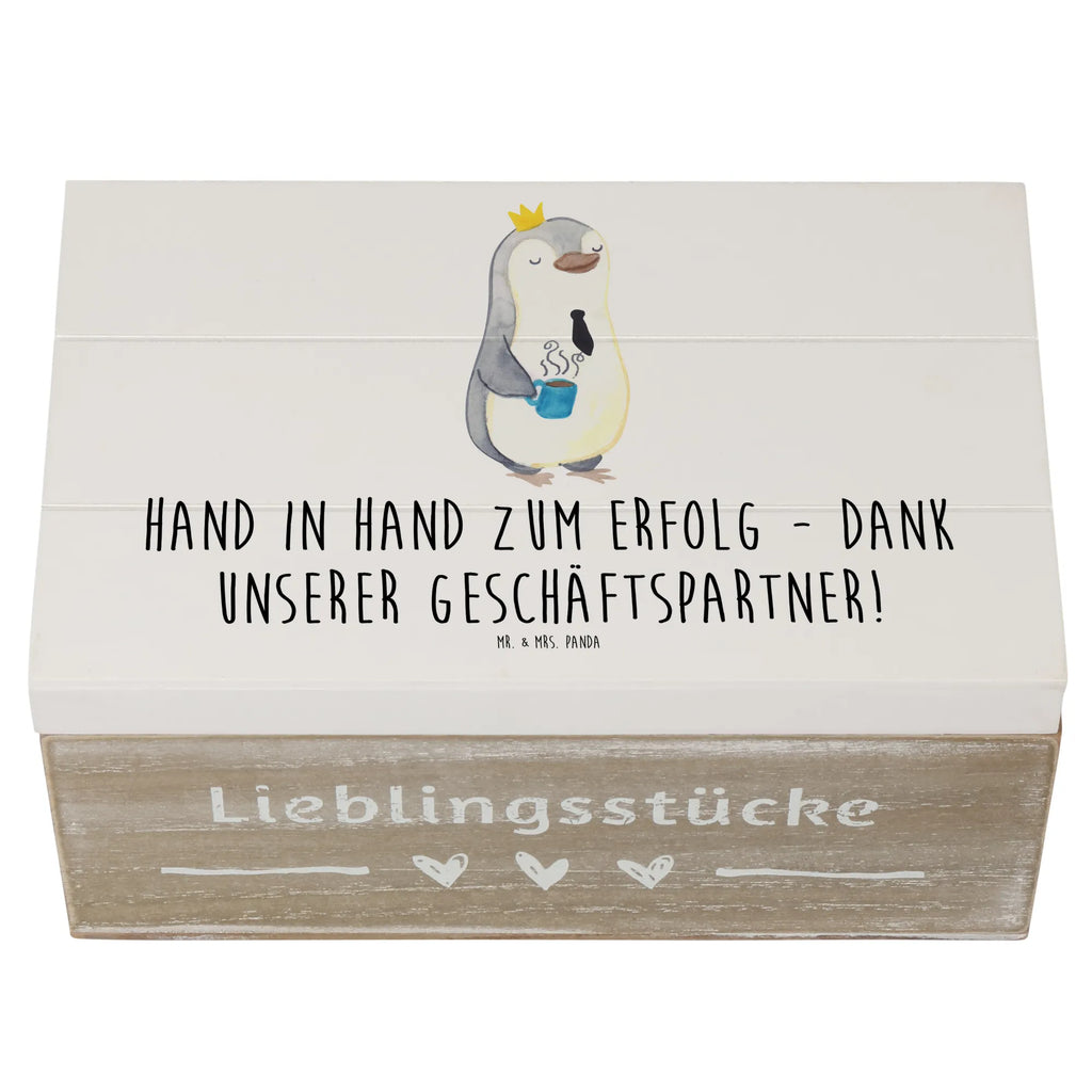 Wooden chest Hand in Hand zum Erfolg - Dank unserer Geschäftspartner! Geschenkbox, Truhe, XXL, Aufbewahrungsbox, Erinnerungskiste, Schatulle, Kiste, Holzkiste, Dekokiste, Erinnerungsbox, Geschenkdose, Schatzkiste