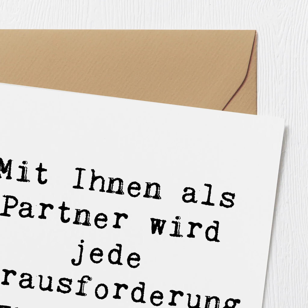 Deluxe Card Saying Mit Ihnen als Partner wird jede Herausforderung zum Erfolg!  Karte, Grußkarte, Klappkarte, Einladungskarte, Glückwunschkarte, Hochzeitskarte, Geburtstagskarte, Hochwertige Grußkarte, Hochwertige Klappkarte