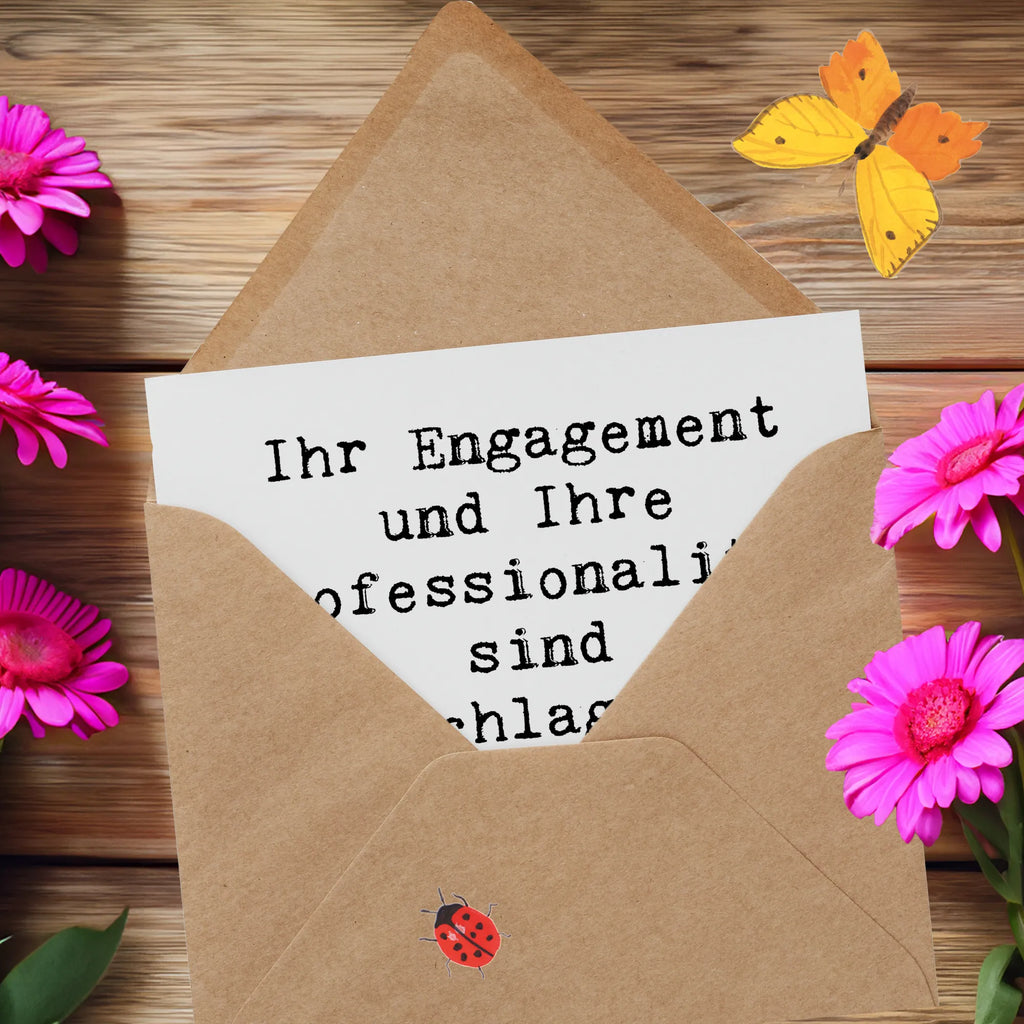 Deluxe Card Saying Ihr Engagement und Ihre Professionalität sind unschlagbar! Danke für Ihren hervorragenden Kundendienst! Karte, Hochwertige Klappkarte, Geburtstagskarte, Hochwertige Grußkarte, Einladungskarte, Hochzeitskarte, Grußkarte, Klappkarte, Glückwunschkarte