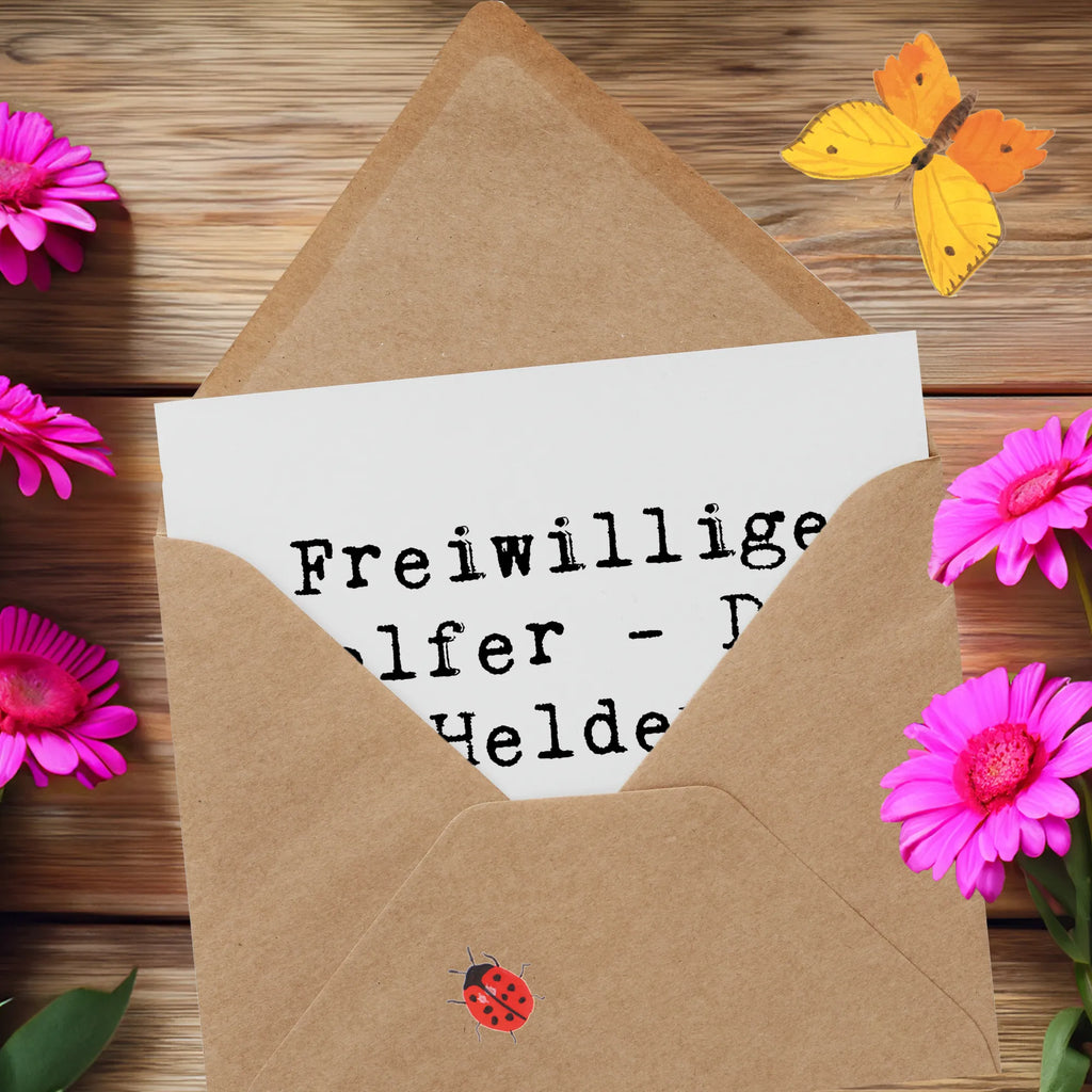 Deluxe Card Saying Freiwillige Helfer - Die Helden unserer Gesellschaft! Hochzeitskarte, Hochwertige Grußkarte, Geburtstagskarte, Karte, Einladungskarte, Glückwunschkarte, Hochwertige Klappkarte, Klappkarte, Grußkarte