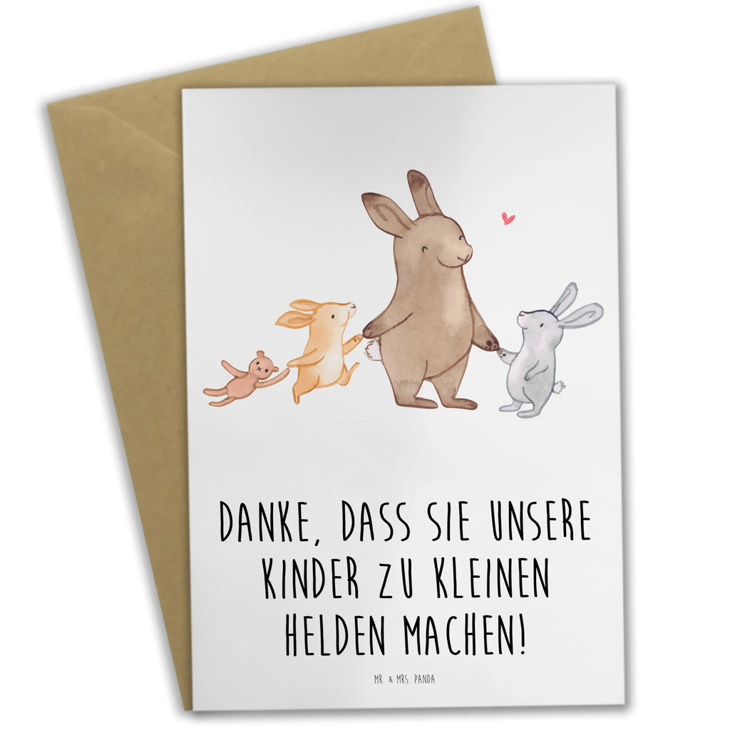 Greetings card Danke, dass Sie unsere Kinder zu kleinen Helden machen! Geburtstagskarte, Klappkarte, Karte, Glückwunschkarte, Grußkarte, Ansichtskarten, Hochzeitskarte, Einladungskarte